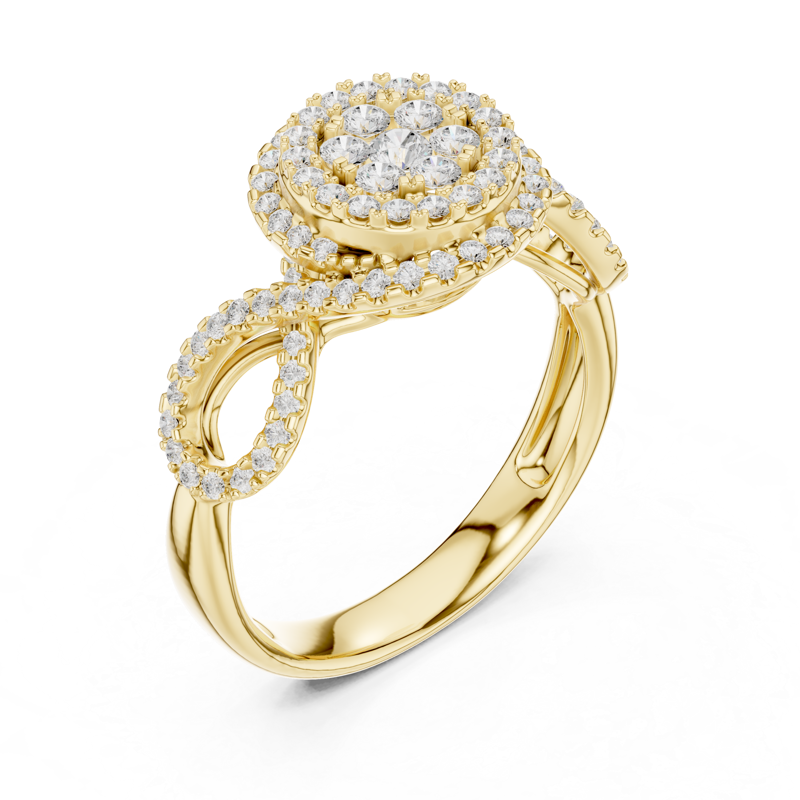 Round Diamond Halo Engagement Ring