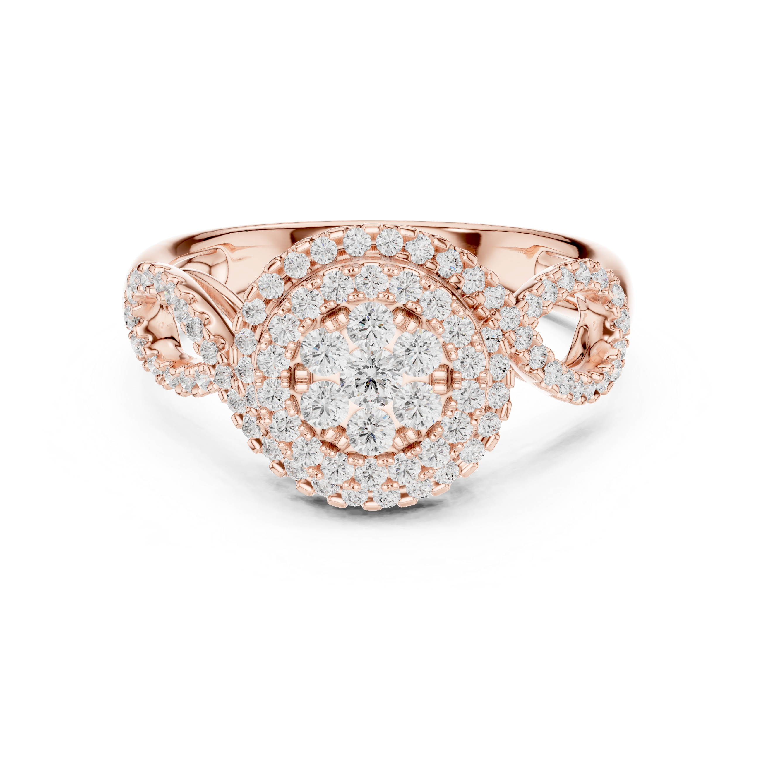 Round Diamond Halo Engagement Ring