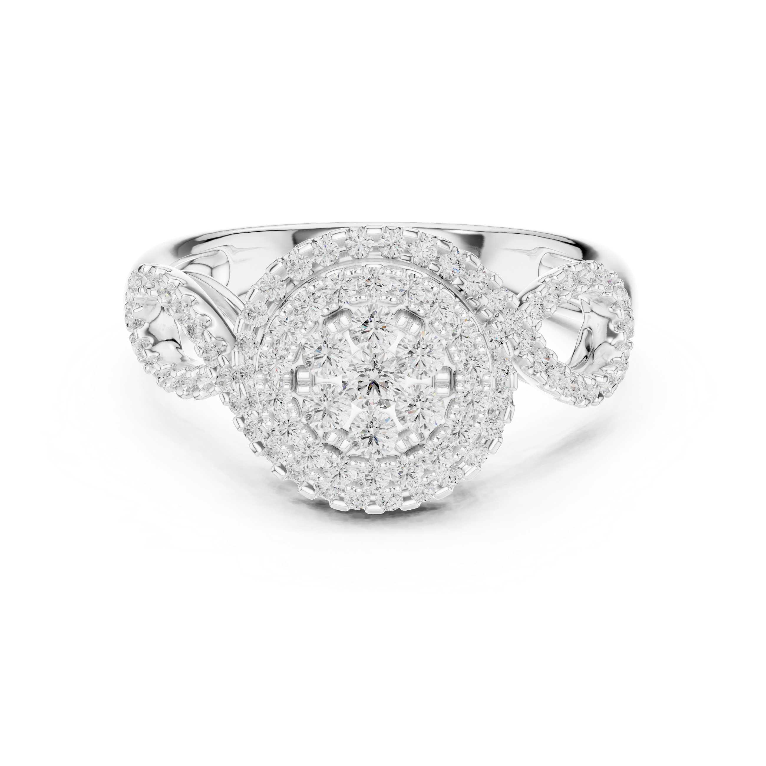 Round Diamond Halo Engagement Ring