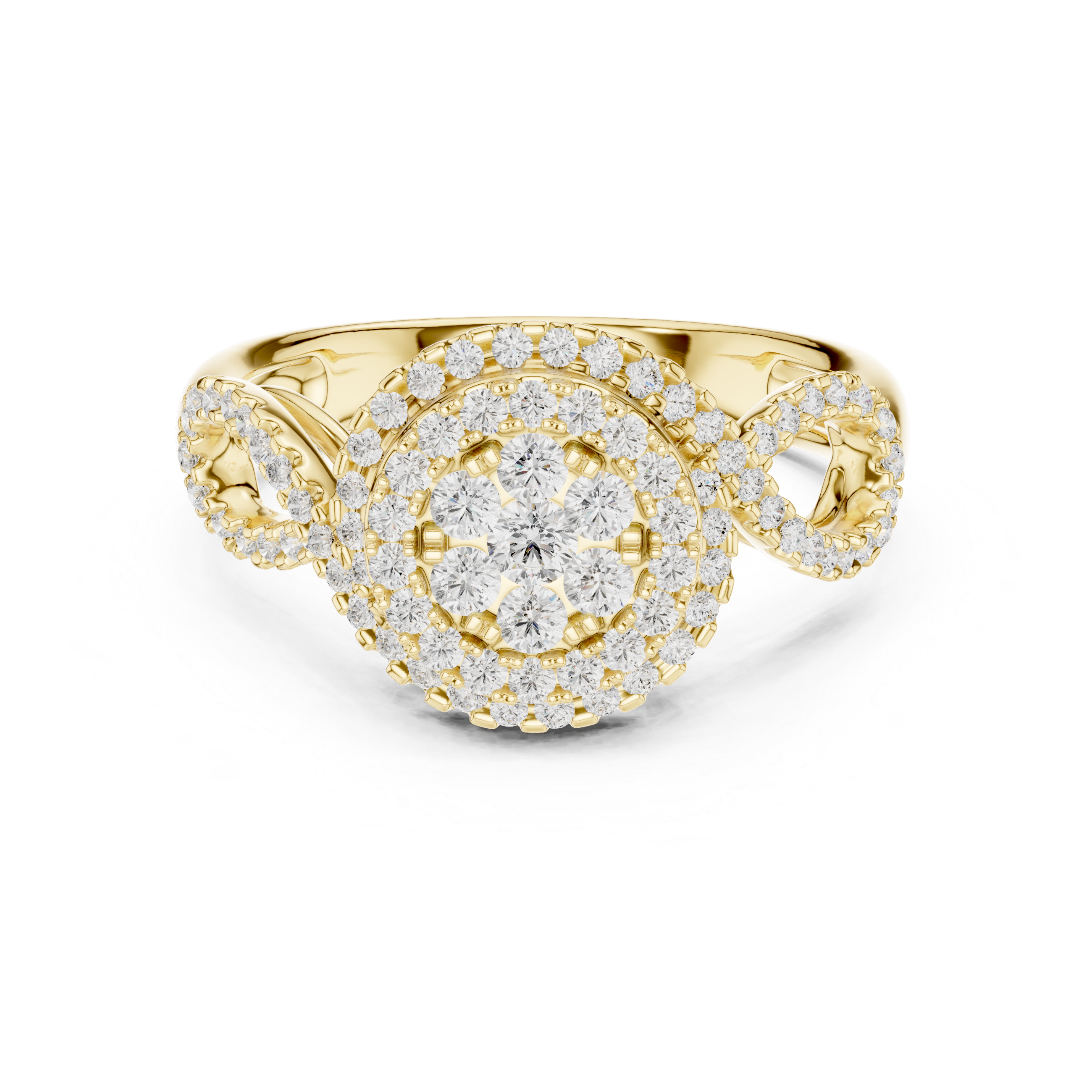 Round Diamond Halo Engagement Ring