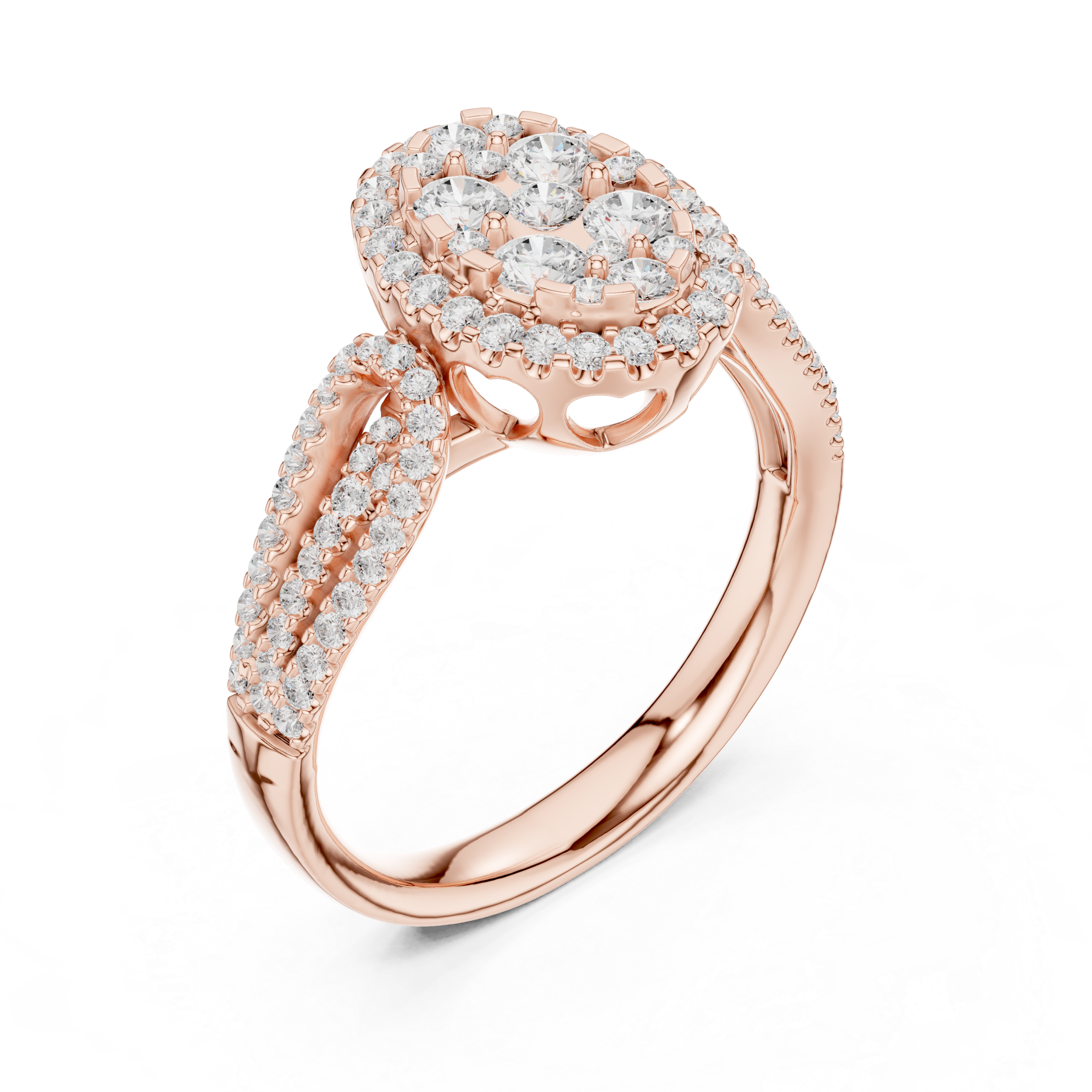 Oval Diamond Halo Engagement Ring
