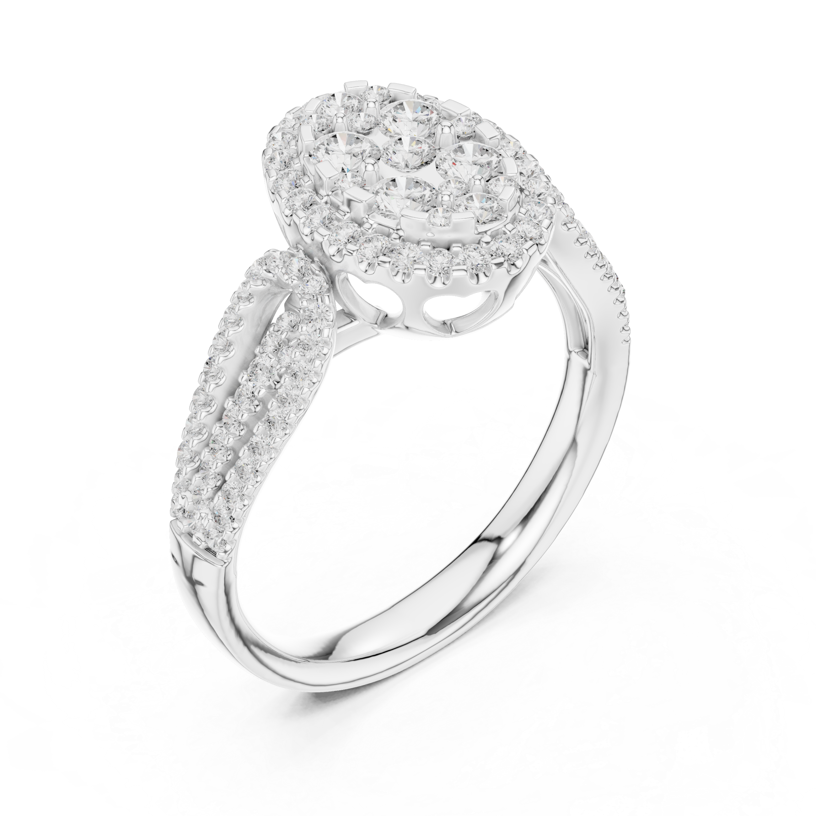 Oval Diamond Halo Engagement Ring