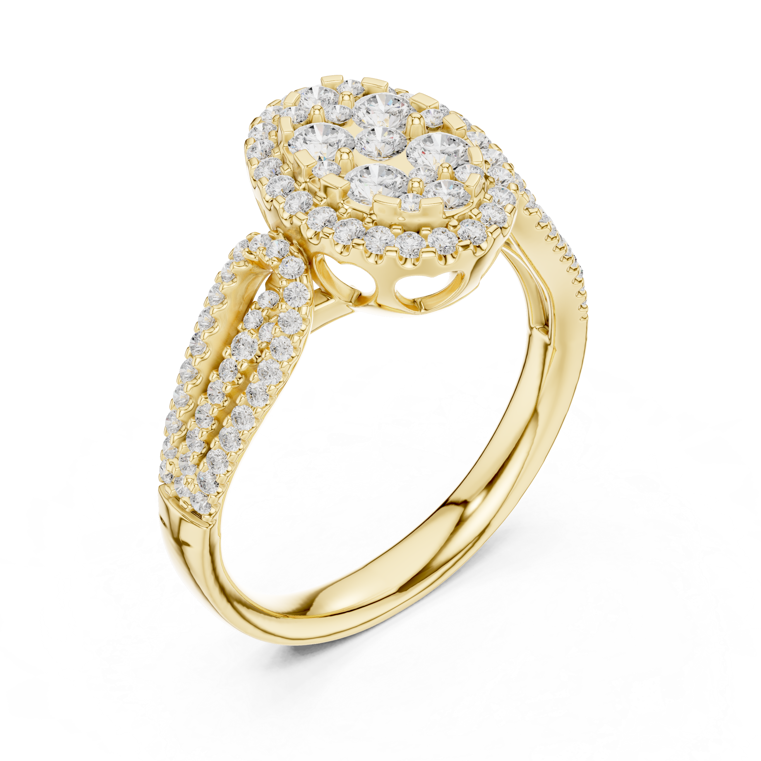 Oval Diamond Halo Engagement Ring
