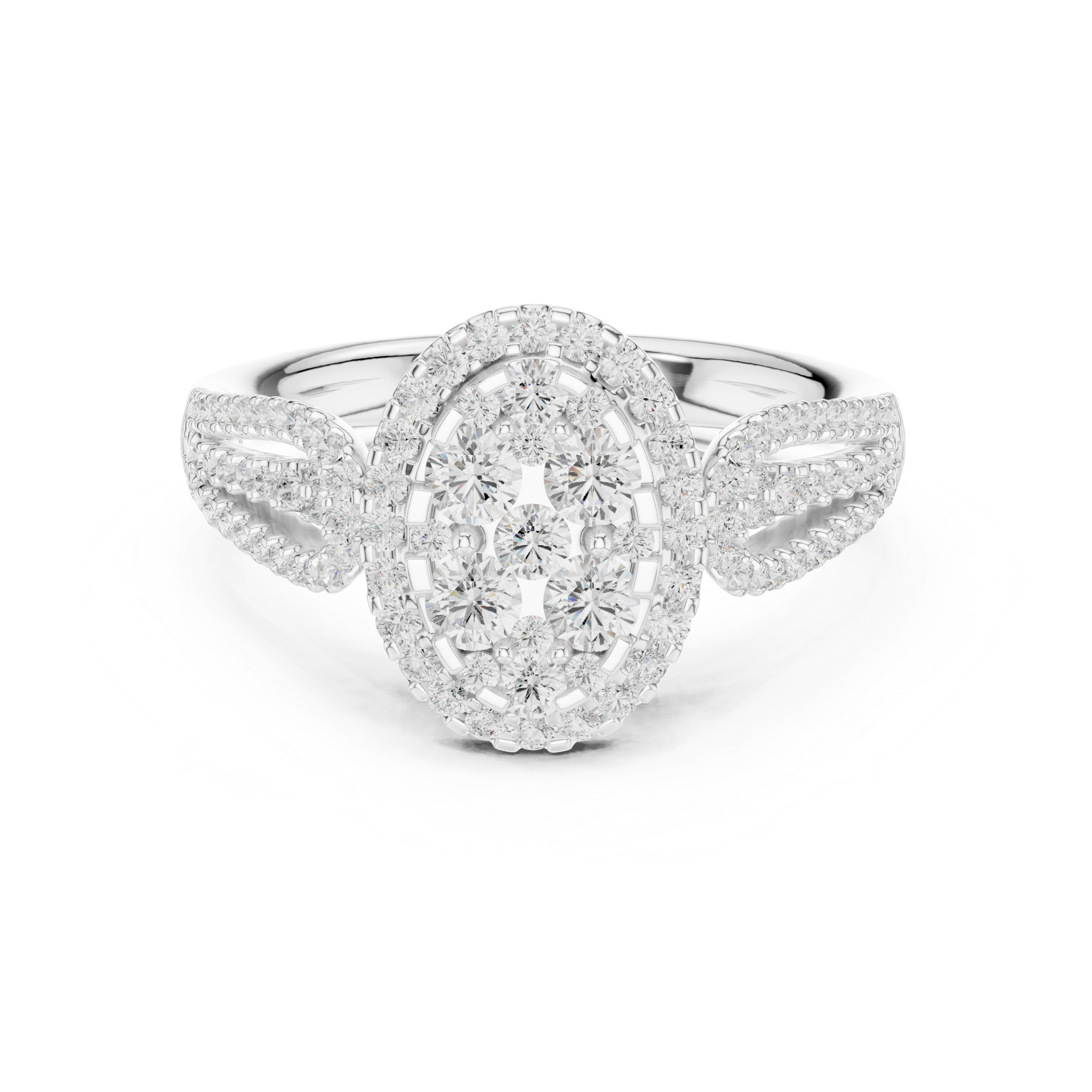 Oval Diamond Halo Engagement Ring
