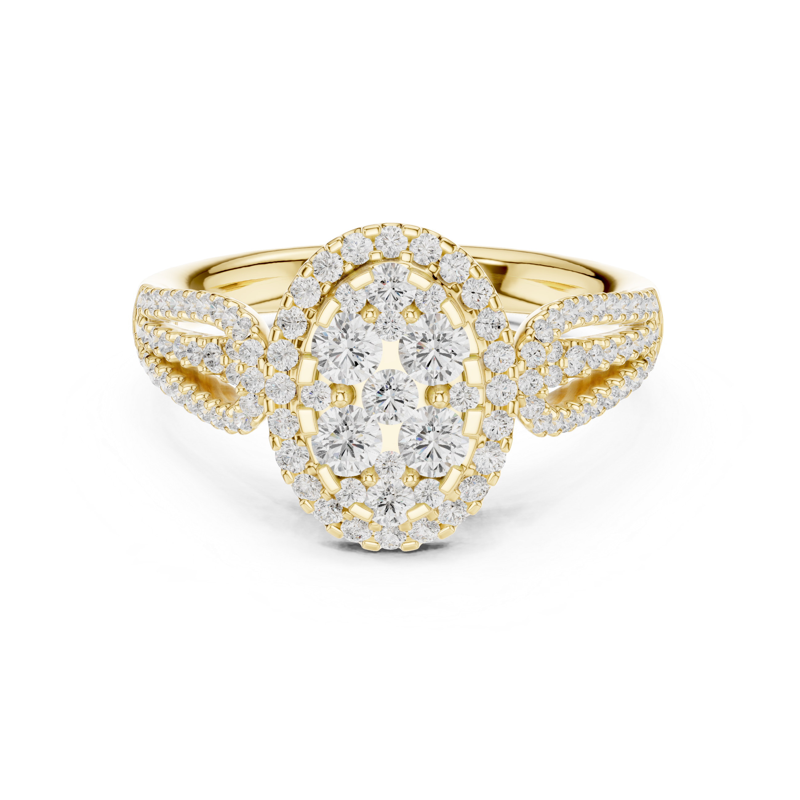 Oval Diamond Halo Engagement Ring