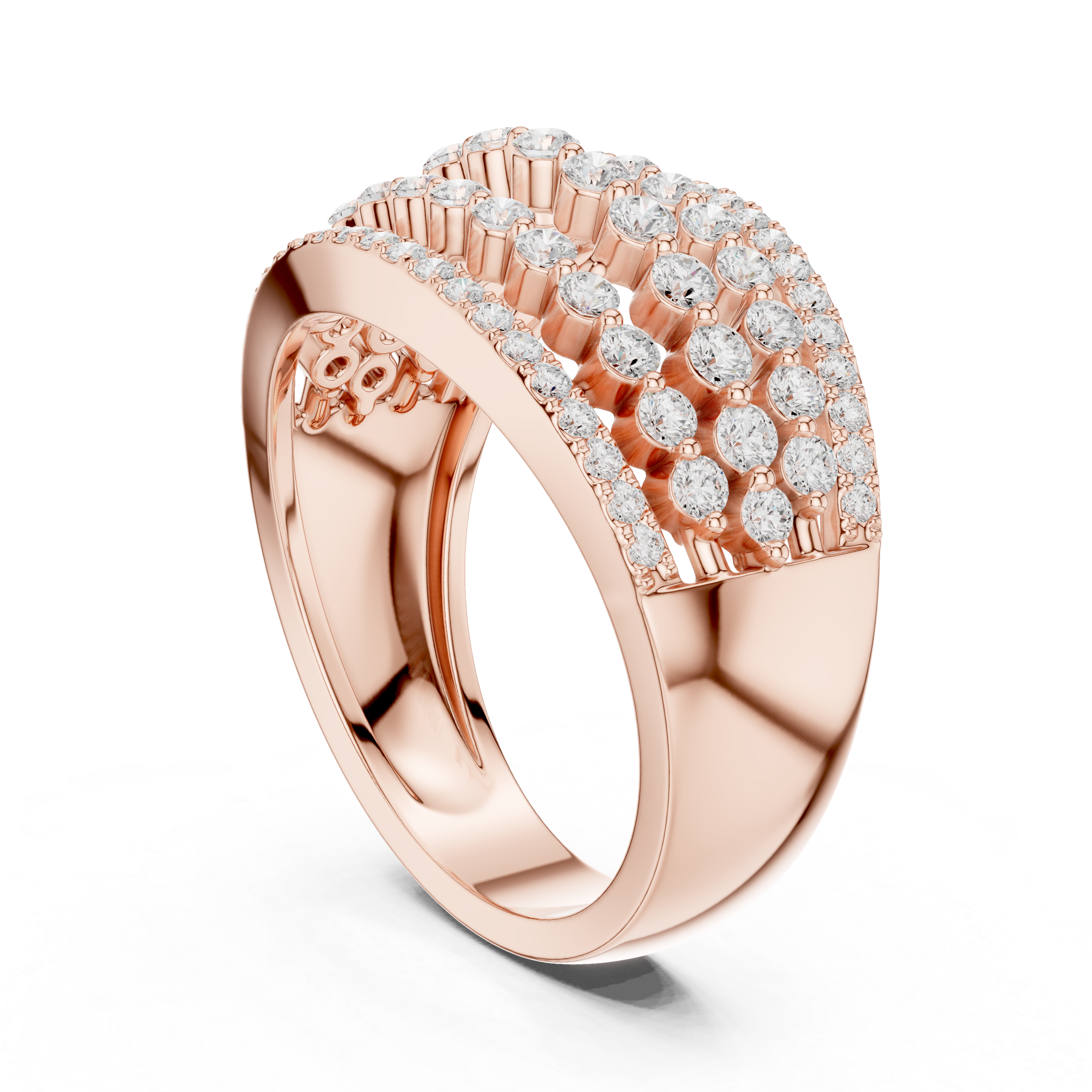 Multi Row Diamond Statement Ring