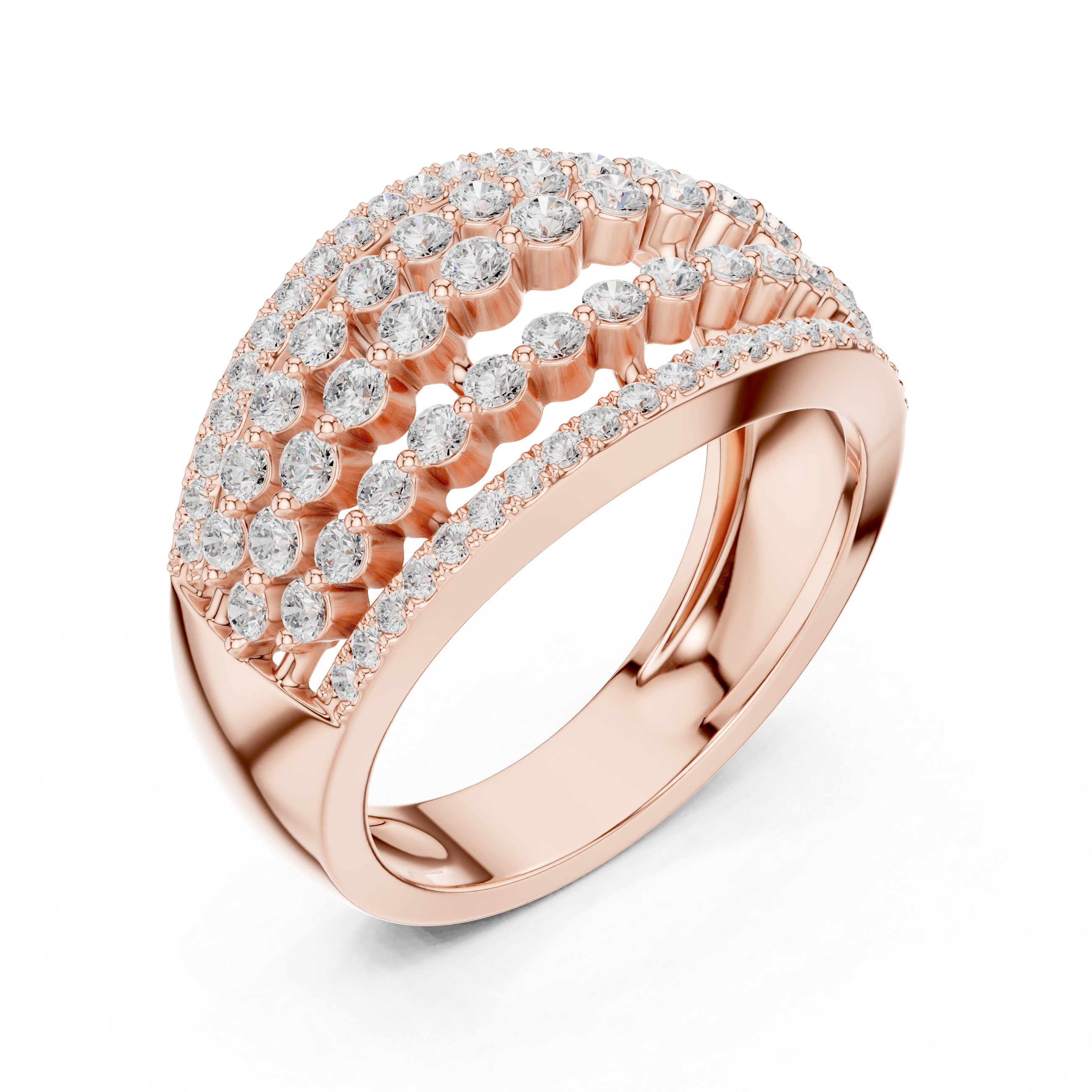 Multi Row Diamond Statement Ring