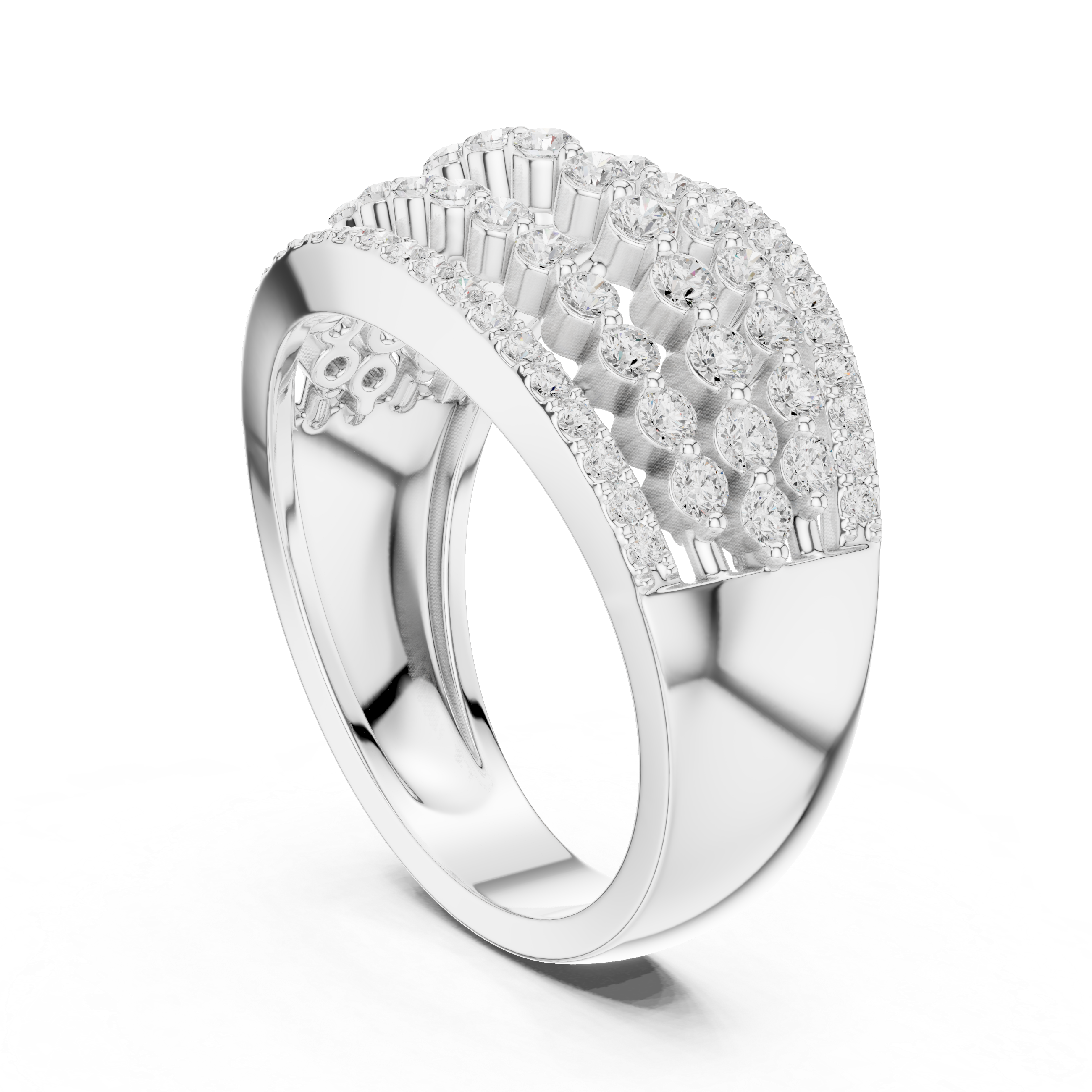 Multi Row Diamond Statement Ring