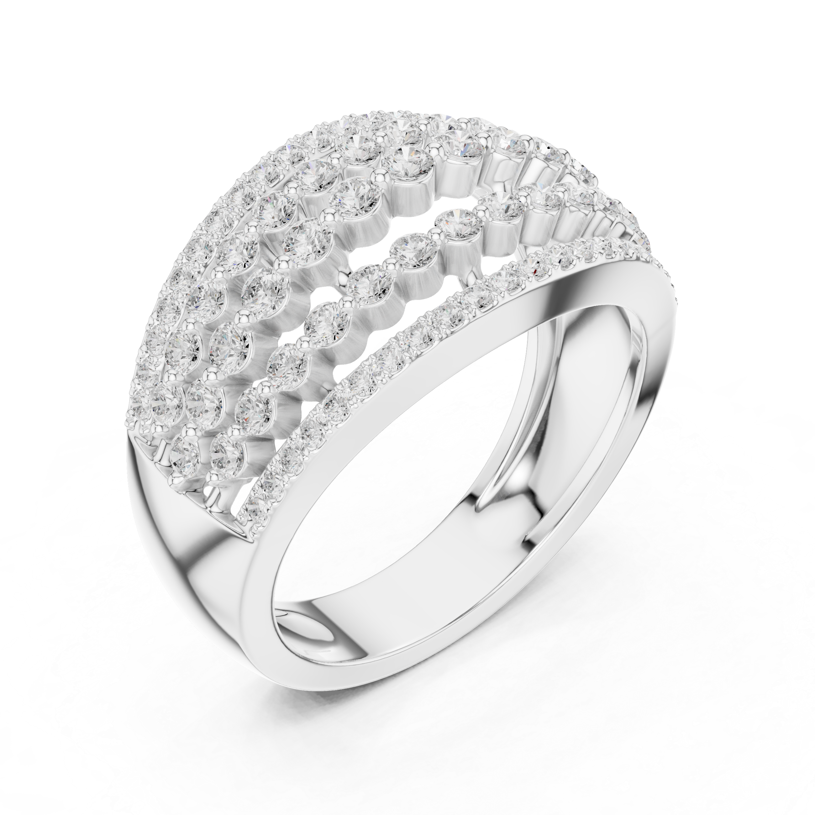 Multi Row Diamond Statement Ring