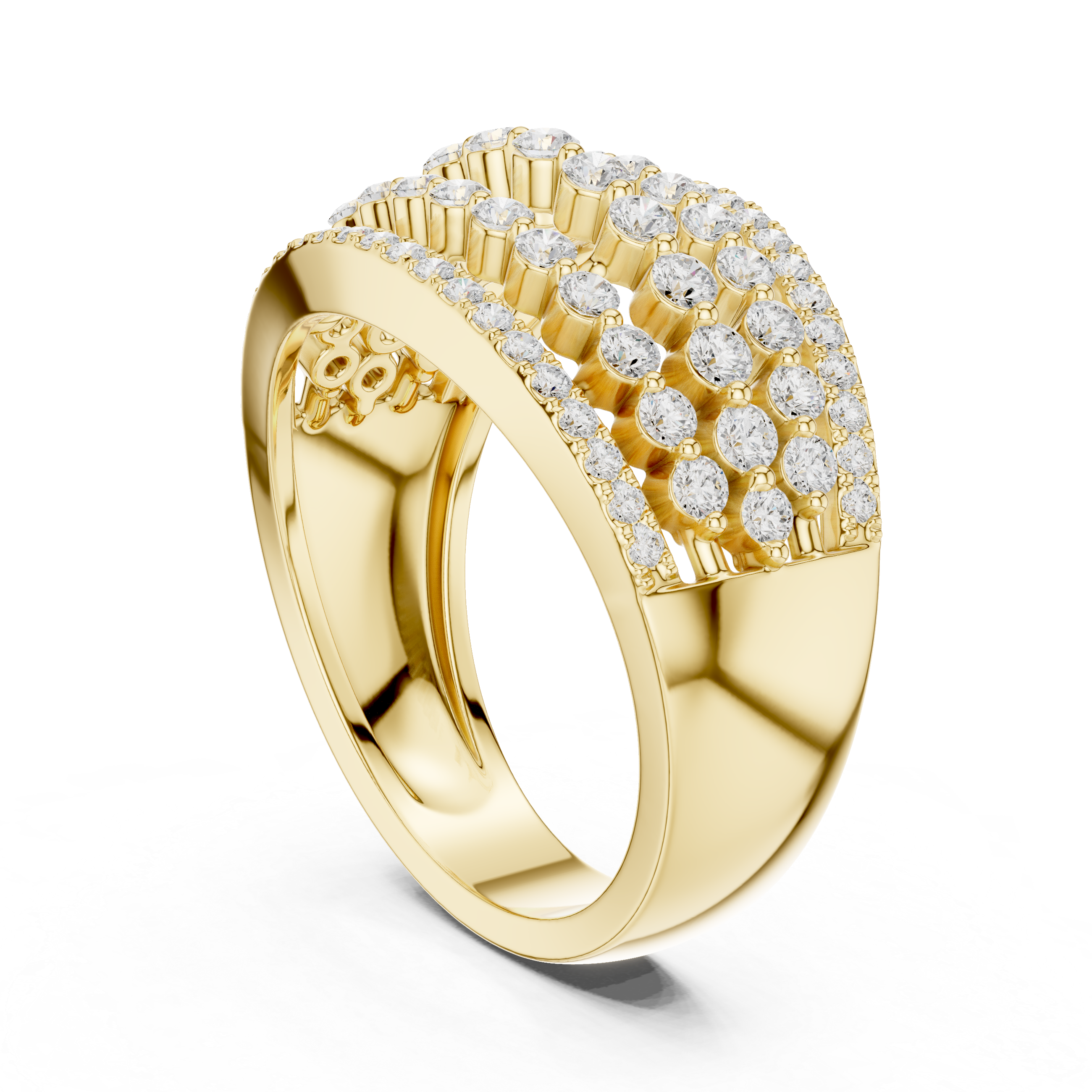 Multi Row Diamond Statement Ring