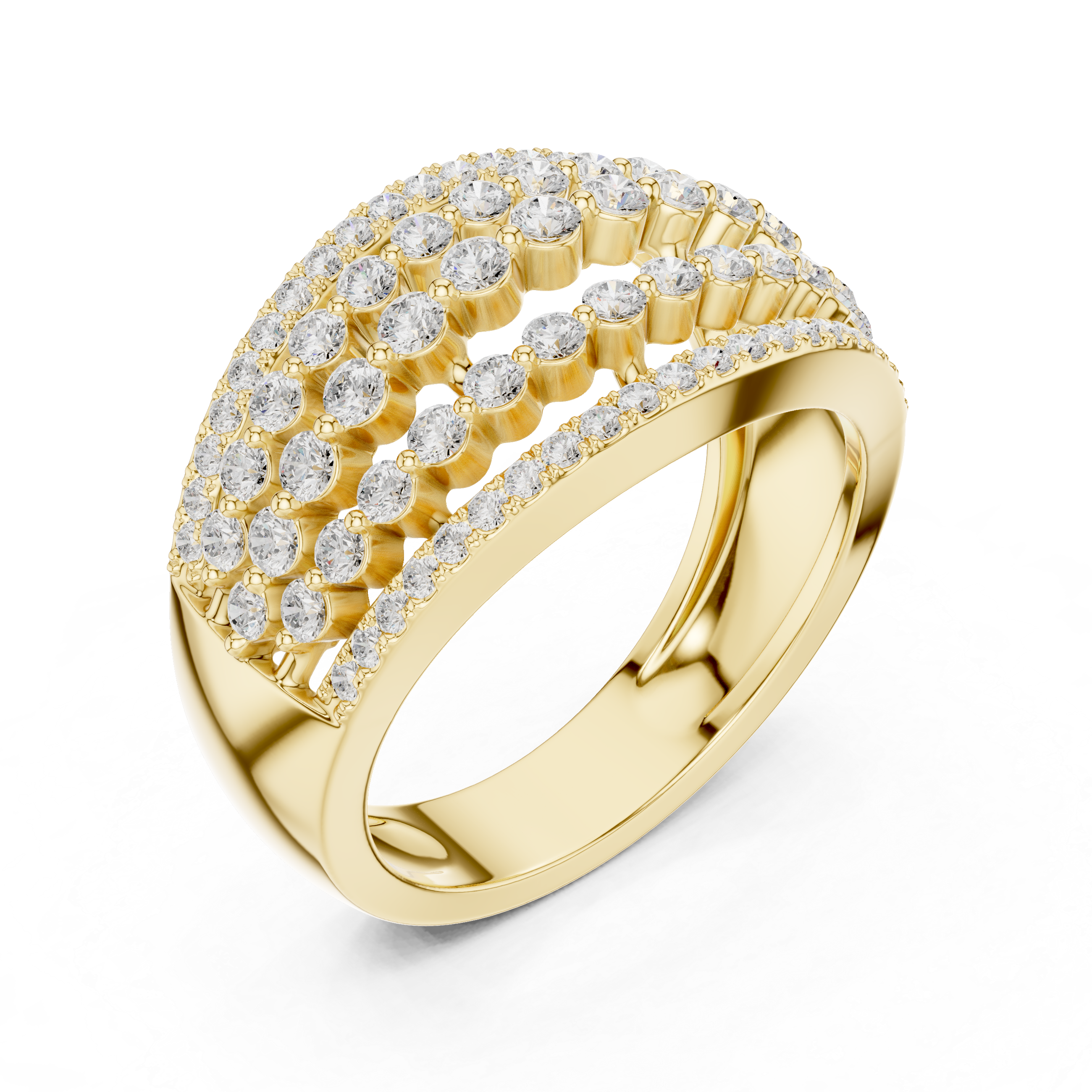 Multi Row Diamond Statement Ring