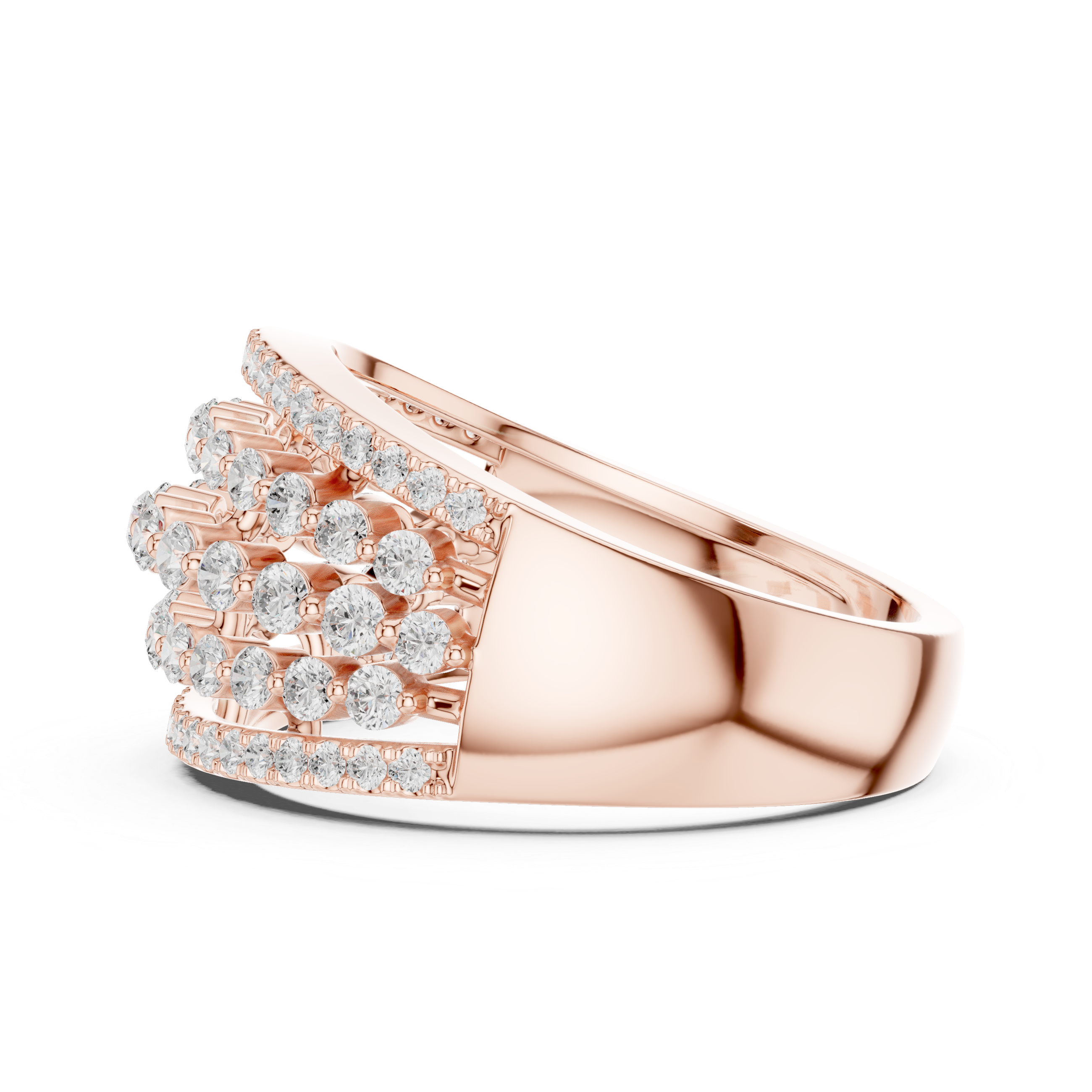 Multi Row Diamond Statement Ring