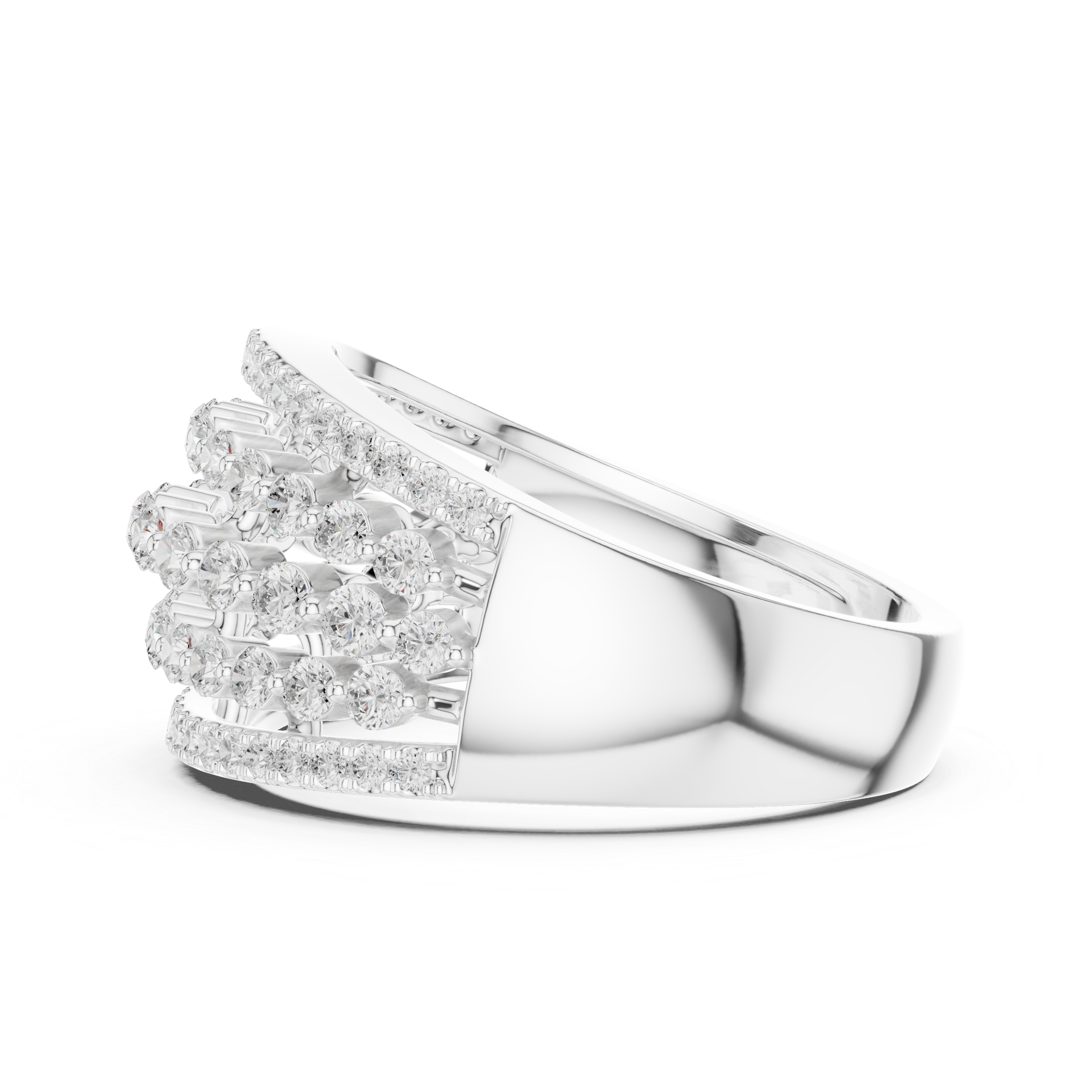 Multi Row Diamond Statement Ring