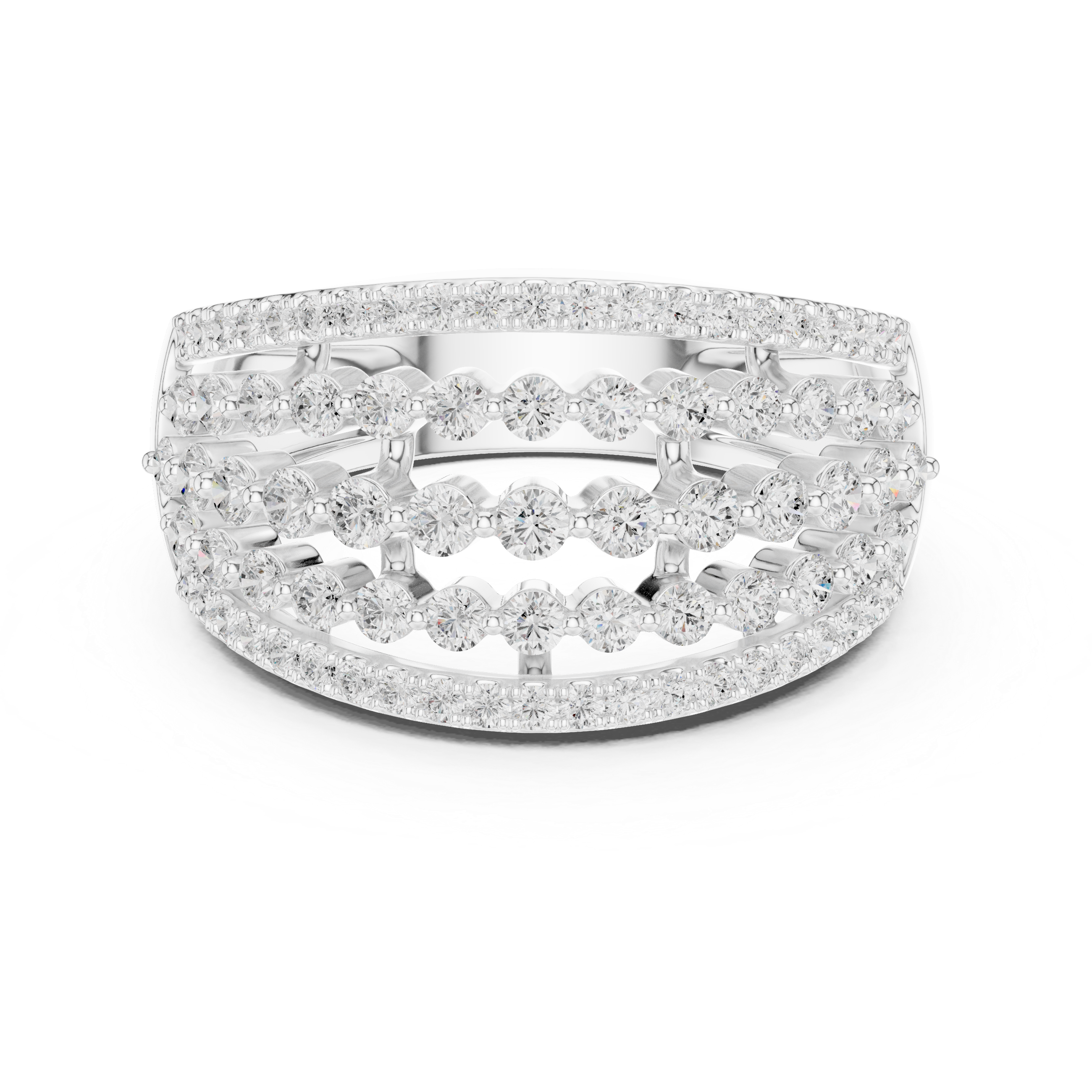 Multi Row Diamond Statement Ring