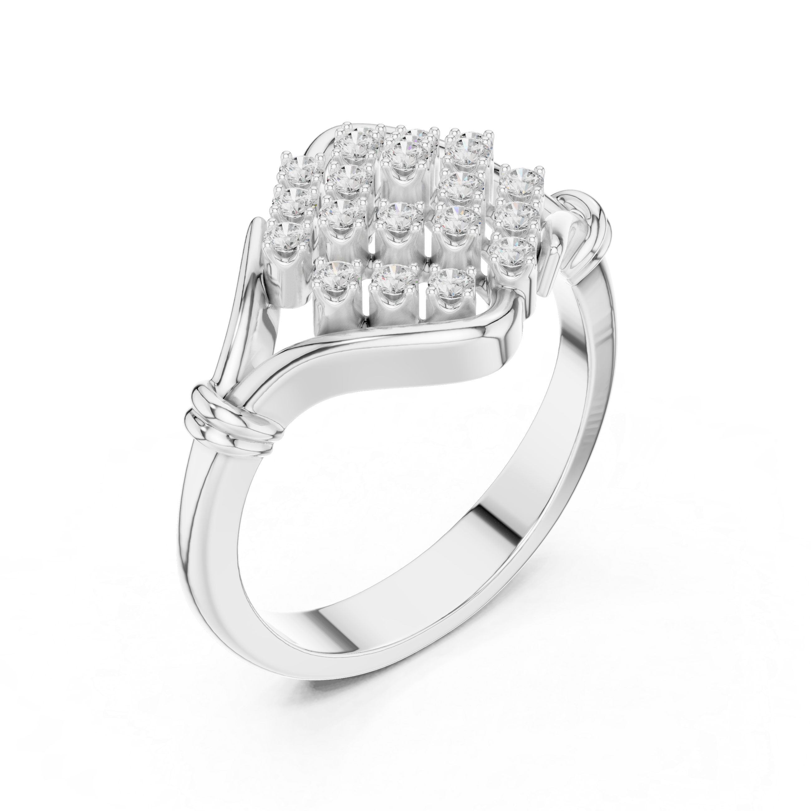 Diamond Cluster Engagement Ring
