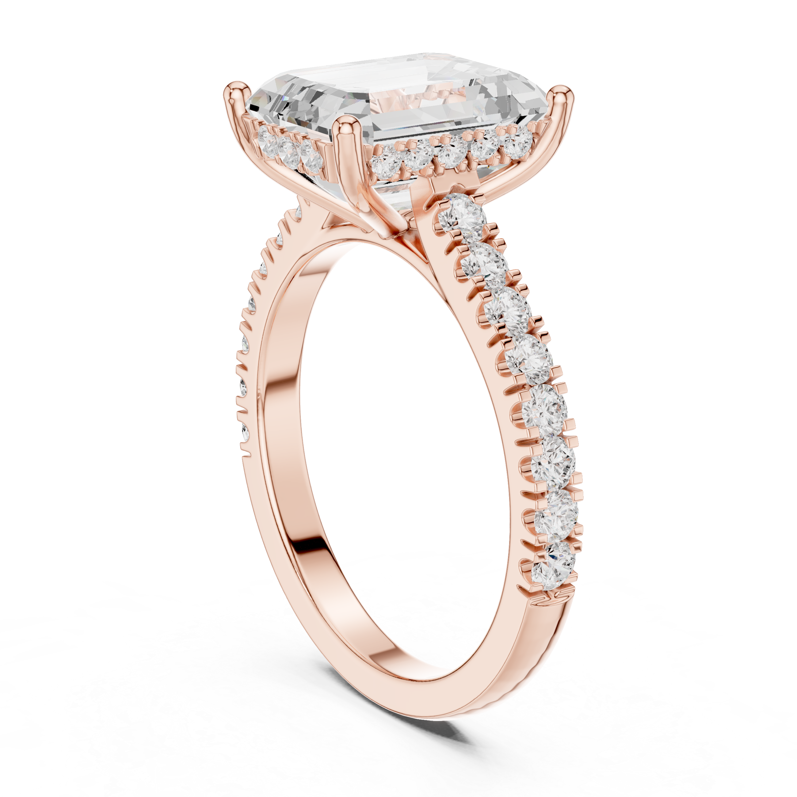Emerald Cut Solitaire Diamond Engagement Ring