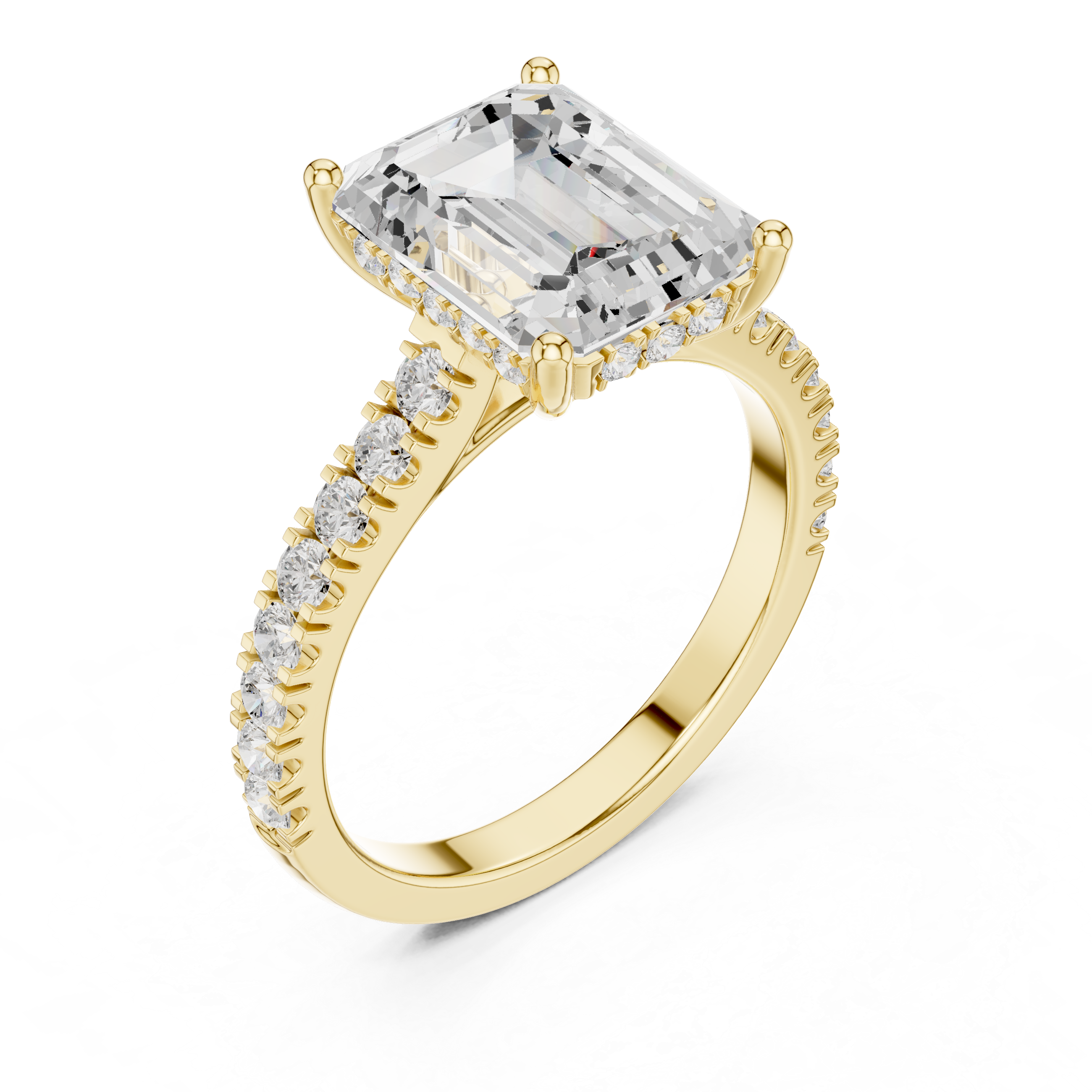 Emerald Cut Solitaire Diamond Engagement Ring