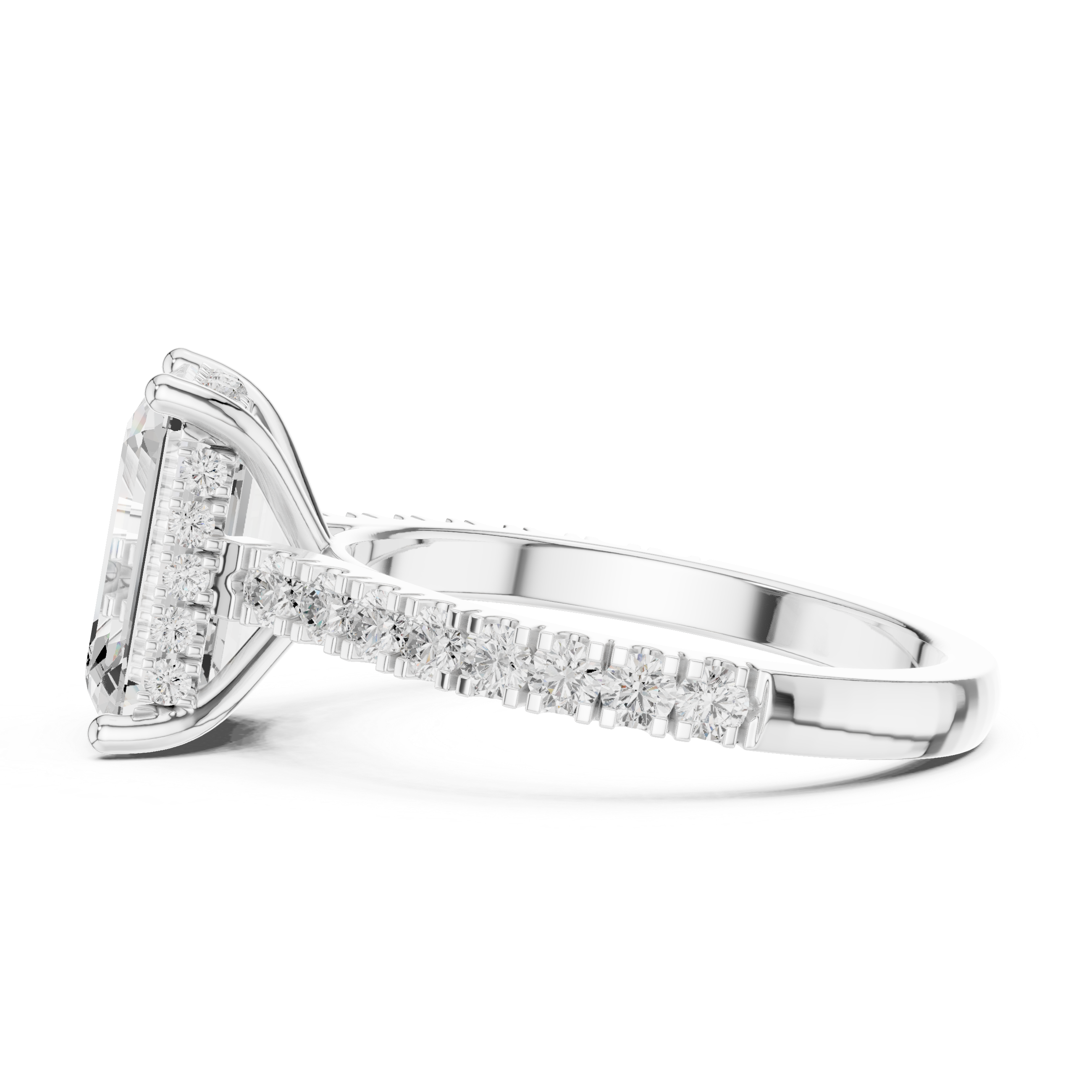 Emerald Cut Solitaire Diamond Engagement Ring