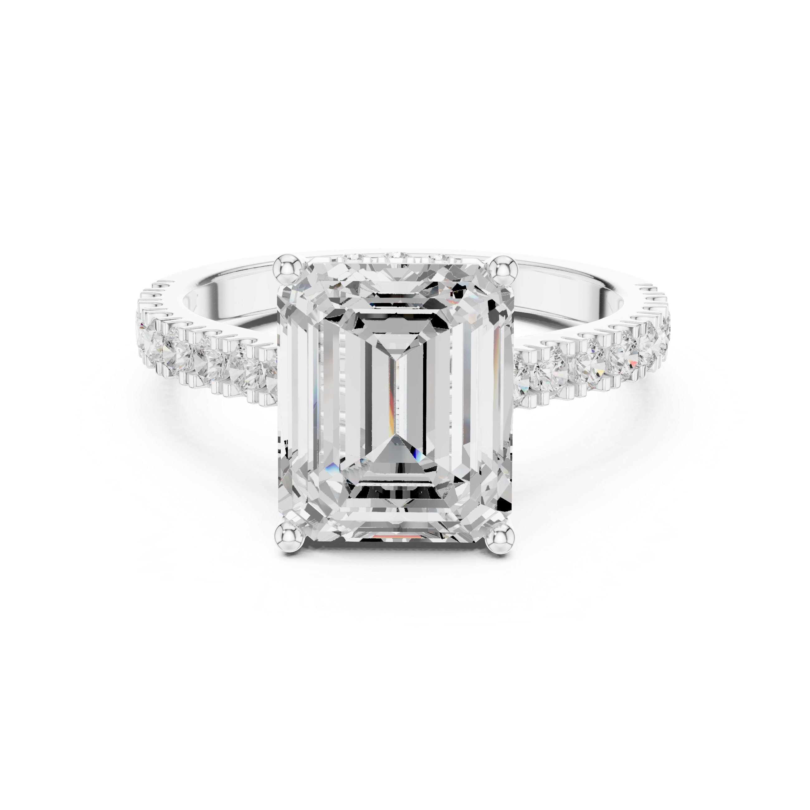 Emerald Cut Solitaire Diamond Engagement Ring
