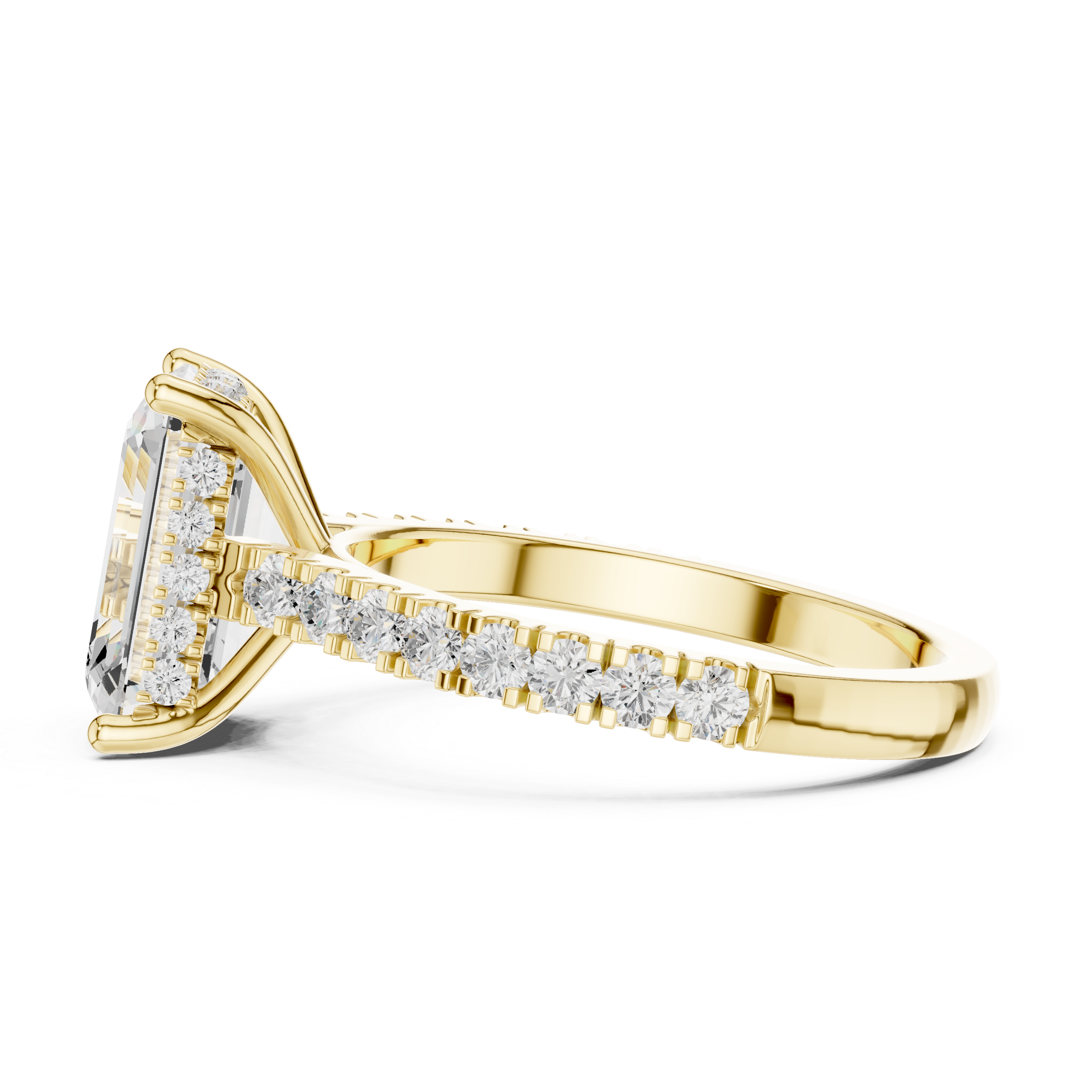 Emerald Cut Solitaire Diamond Engagement Ring