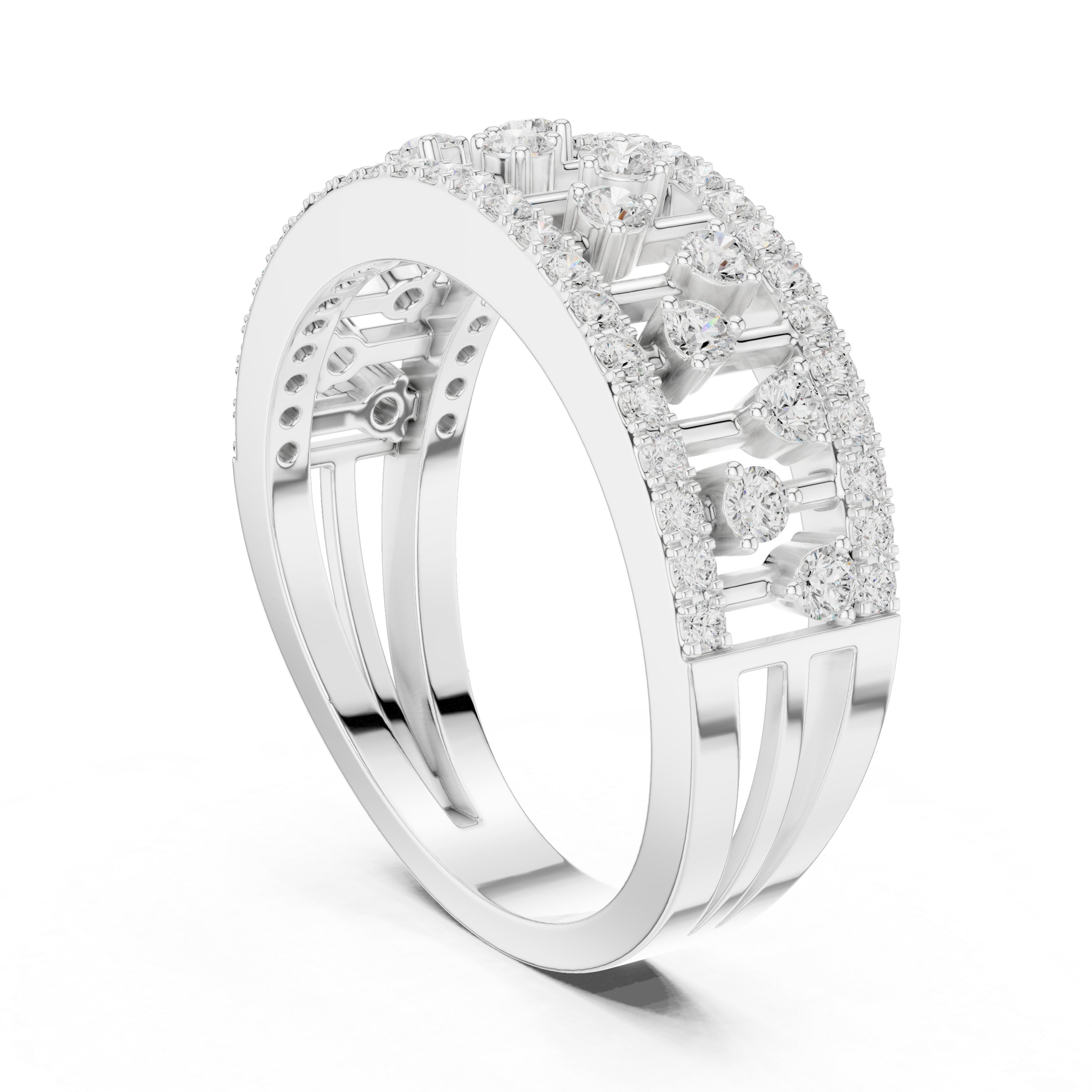 Vintage Openwork Diamond Wedding Band
