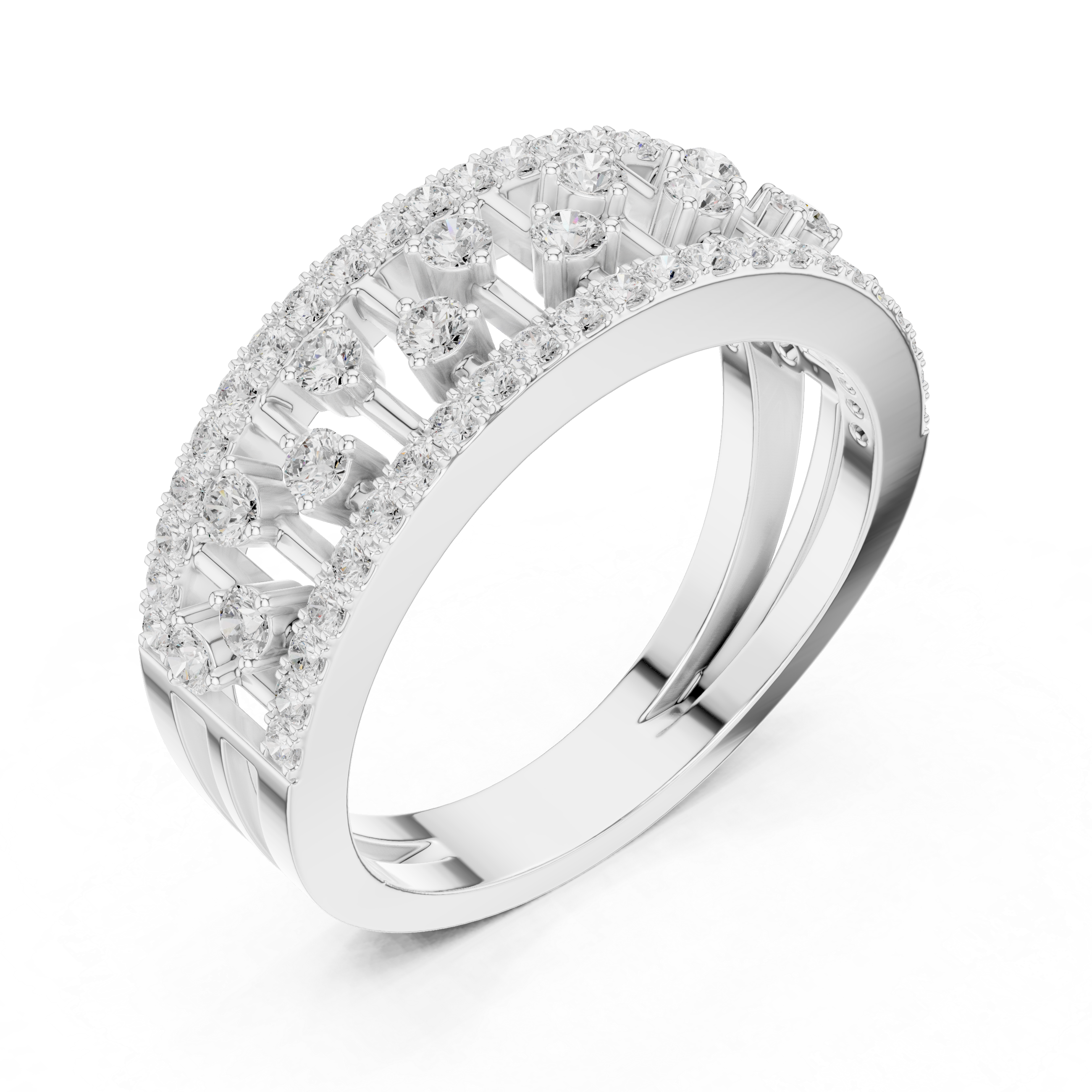 Vintage Openwork Diamond Wedding Band