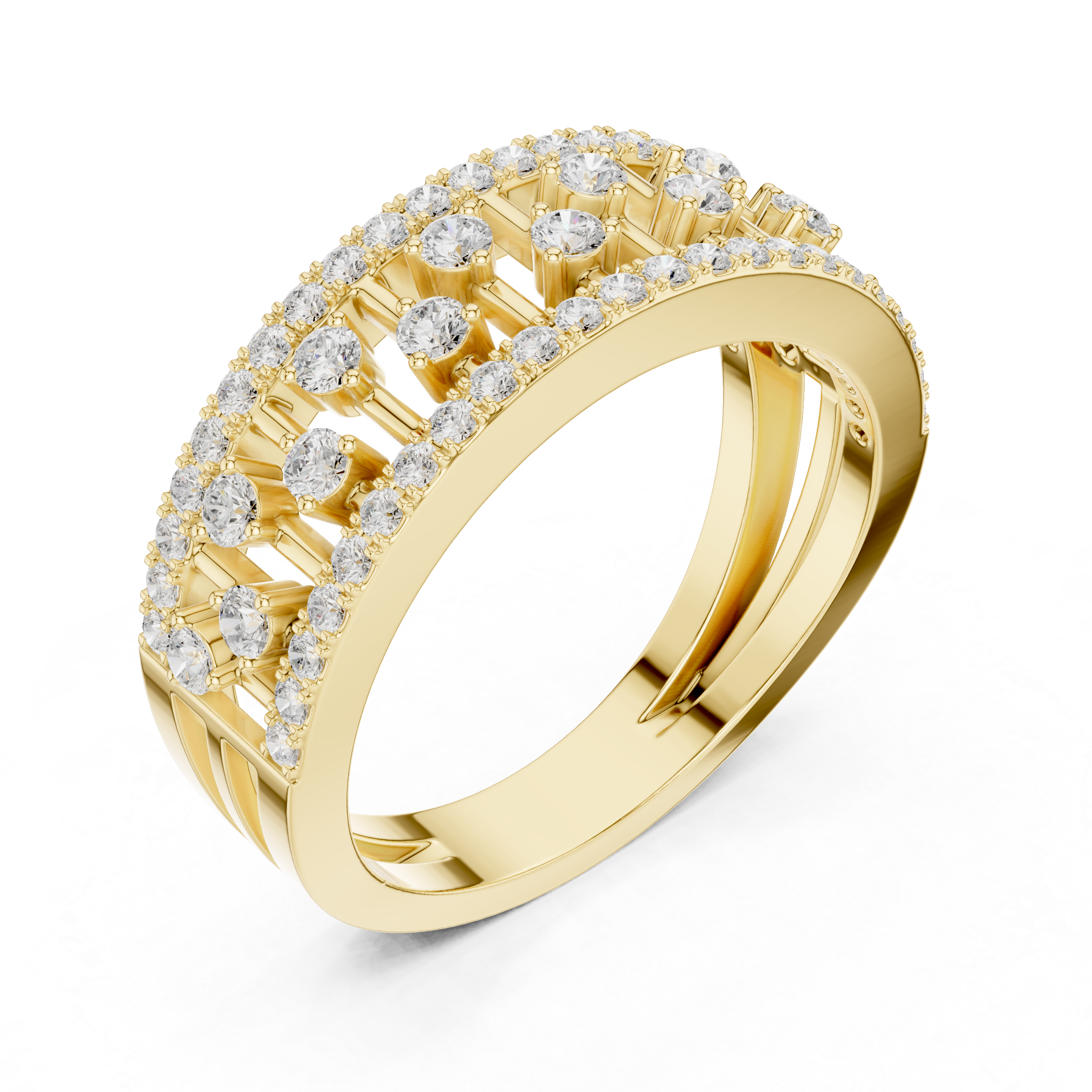 Vintage Openwork Diamond Wedding Band