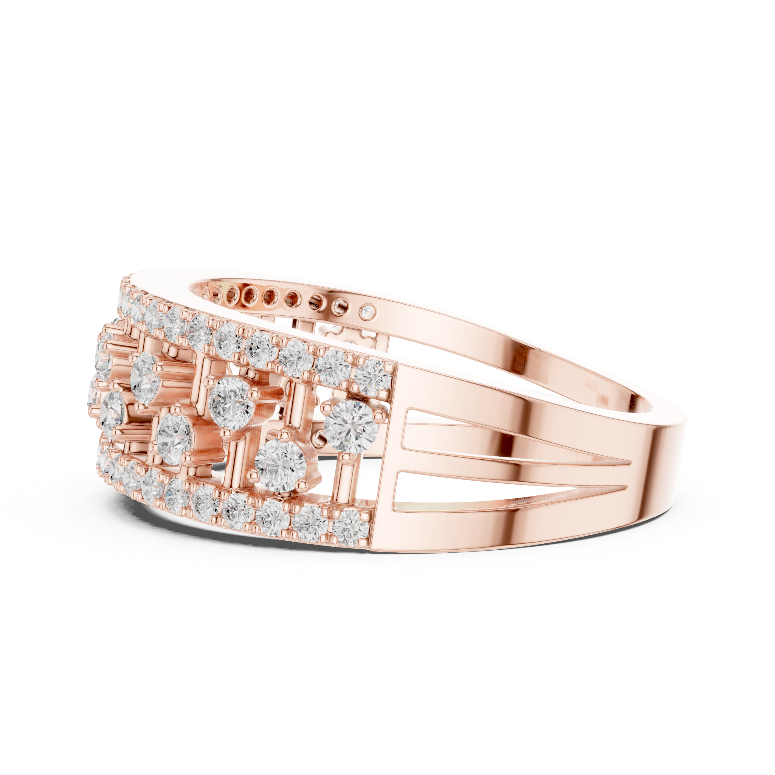 Vintage Openwork Diamond Wedding Band