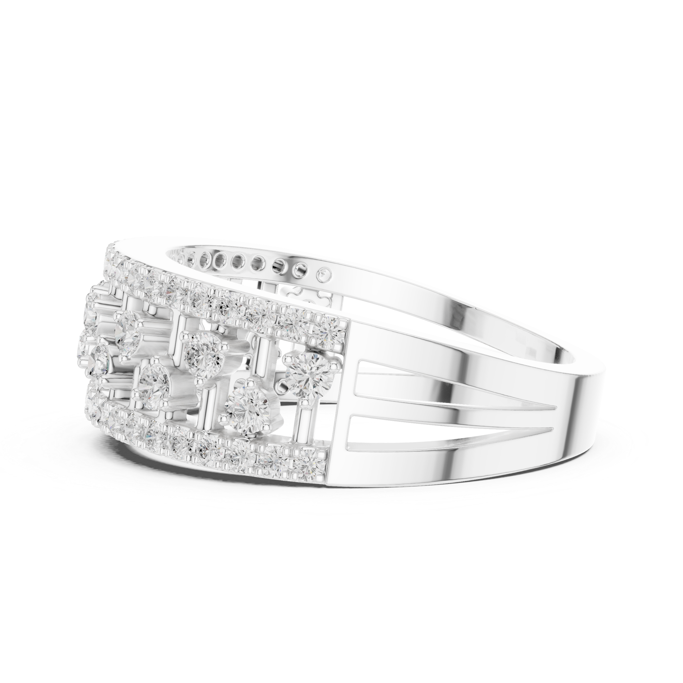 Vintage Openwork Diamond Wedding Band