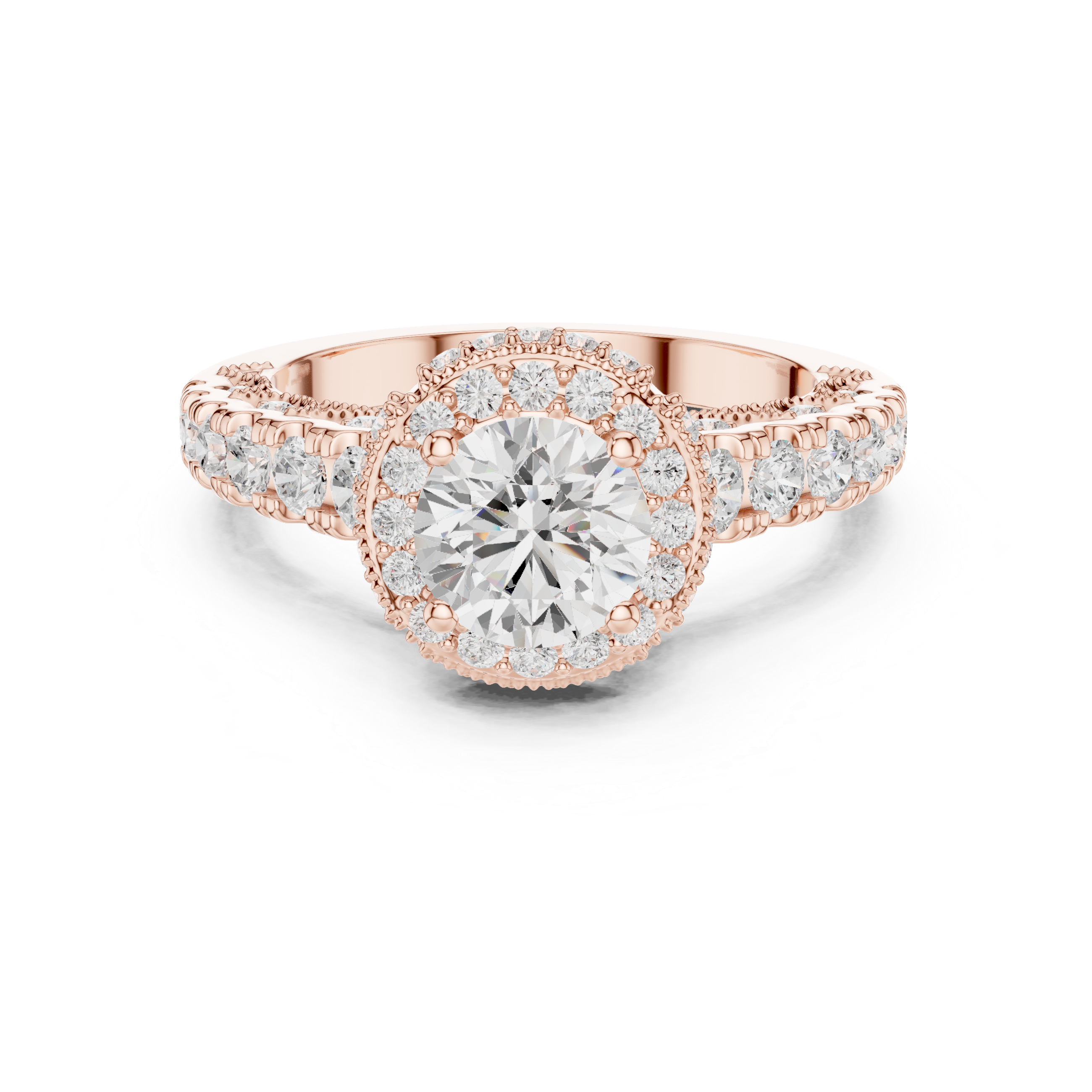 Vintage Halo Diamond Engagement Ring