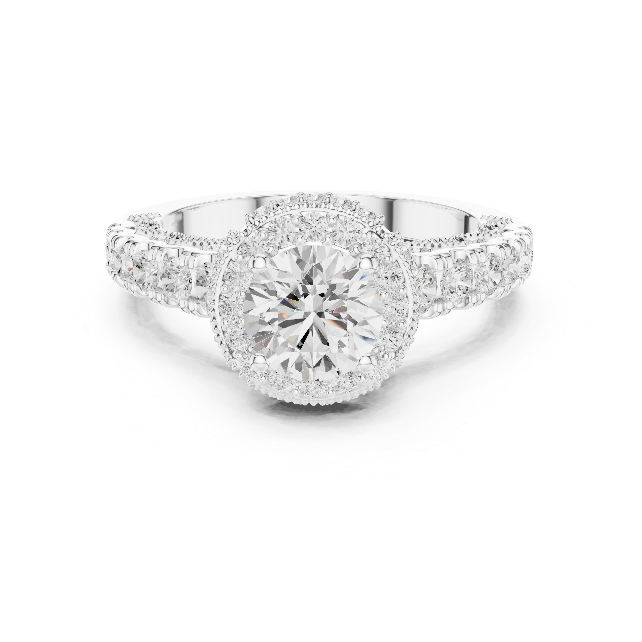 Vintage Halo Diamond Engagement Ring