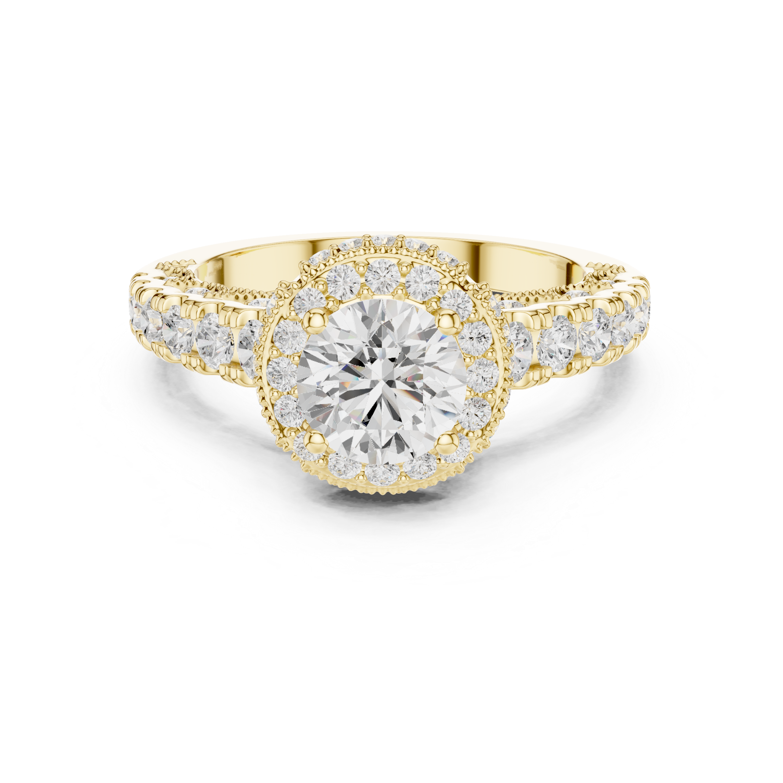 Vintage Halo Diamond Engagement Ring