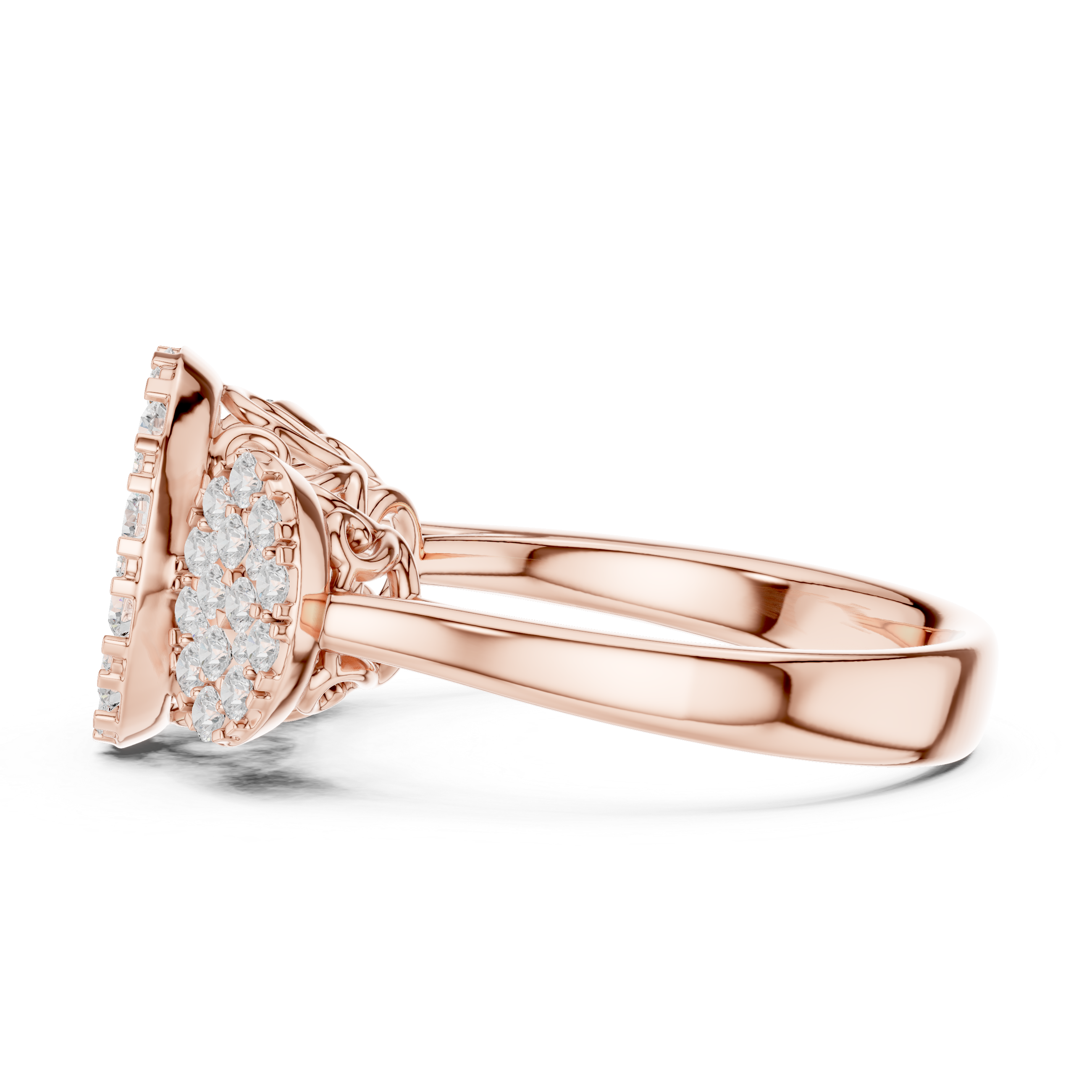 Luxury Three Cluster Diamond Ring