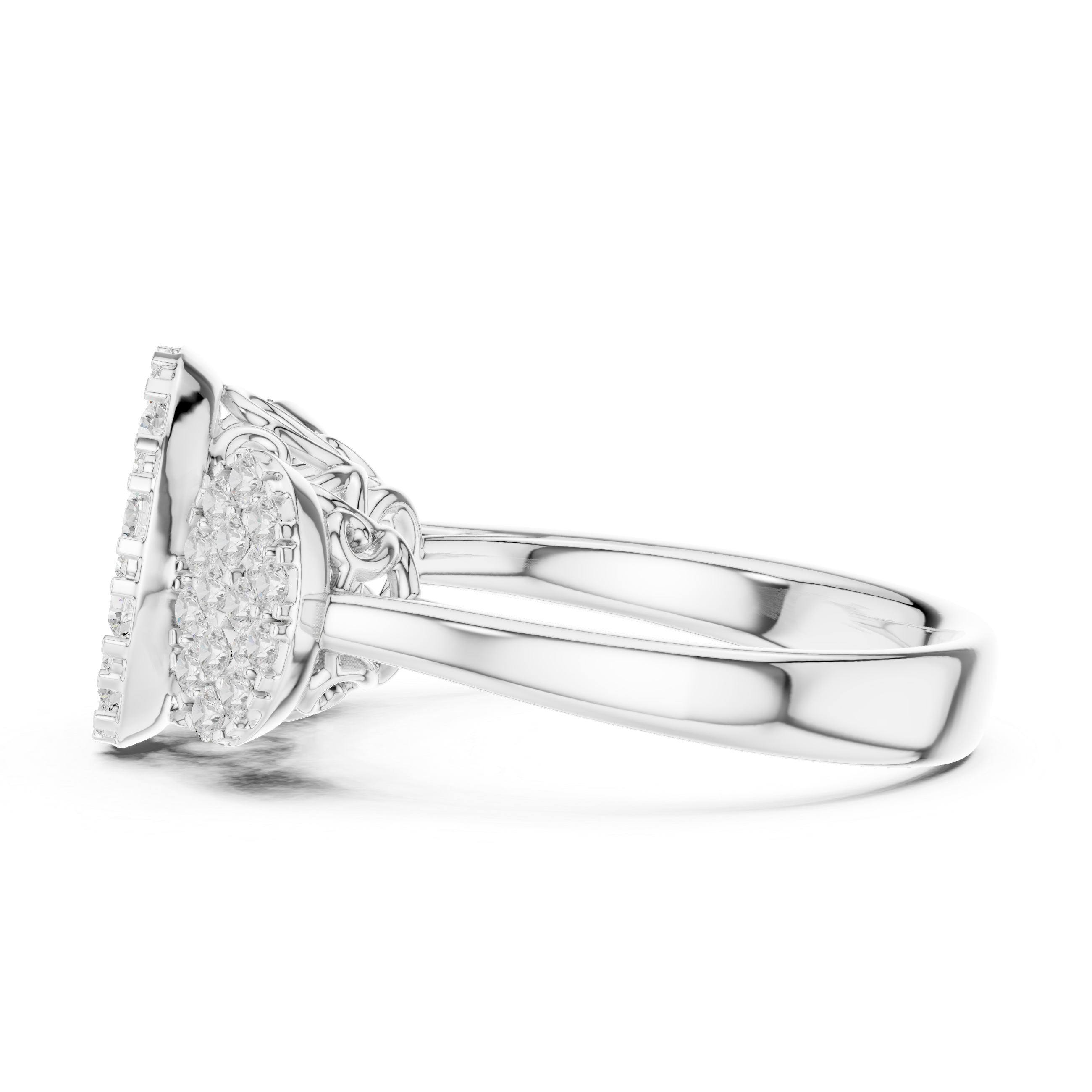 Luxury Three Cluster Diamond Ring