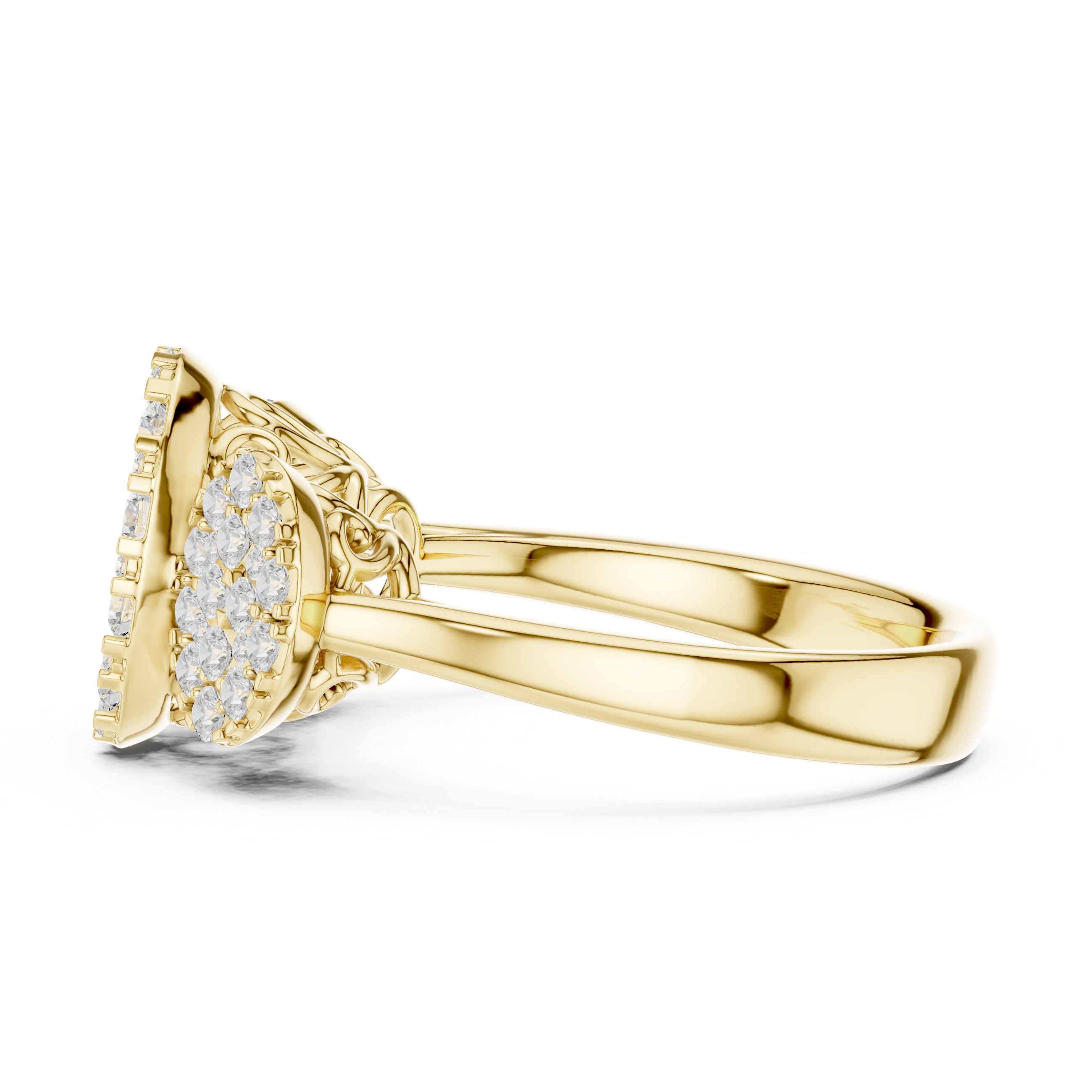Luxury Three Cluster Diamond Ring