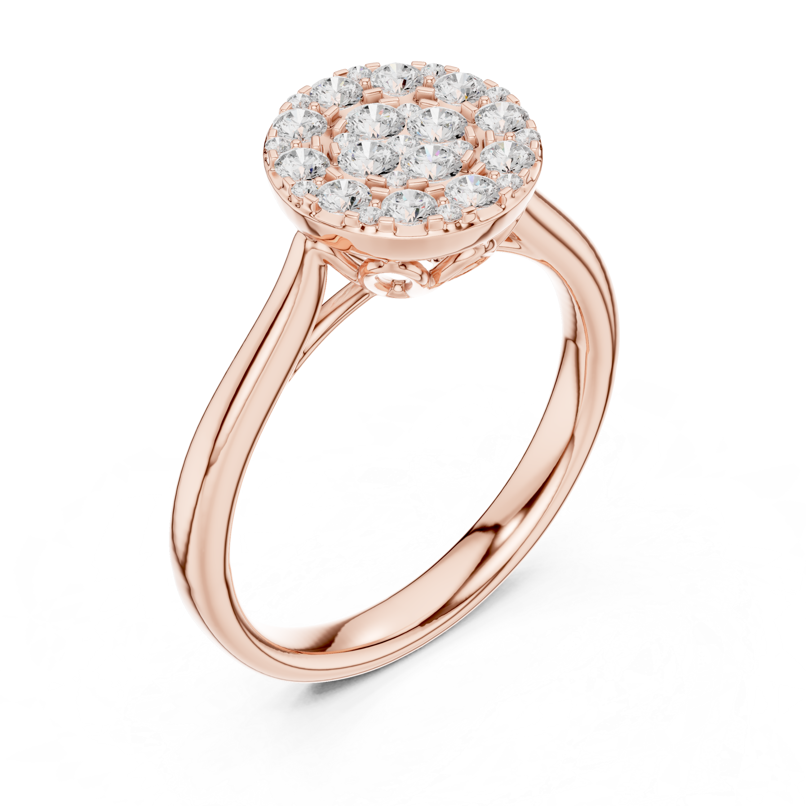 Luxury Round Diamond Cluster Ring