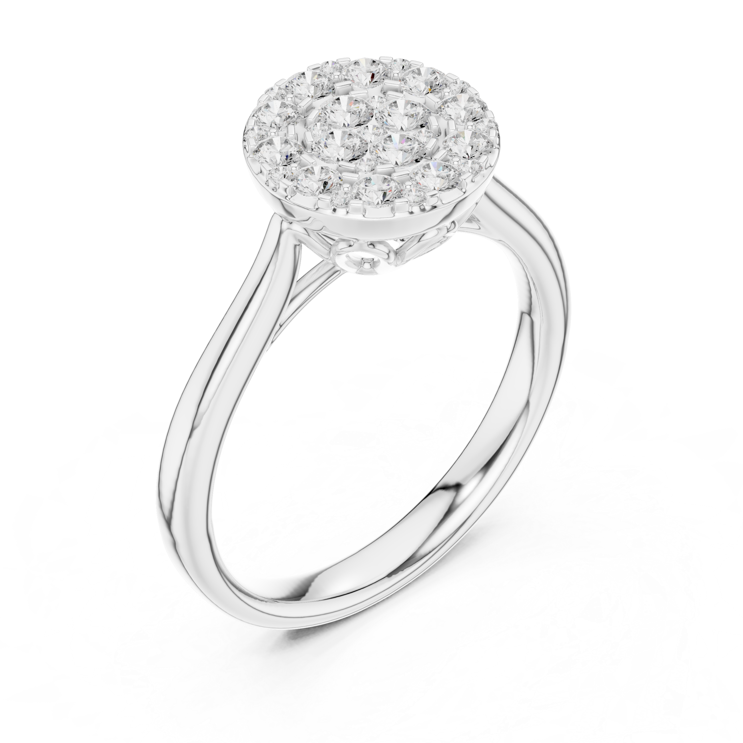 Luxury Round Diamond Cluster Ring