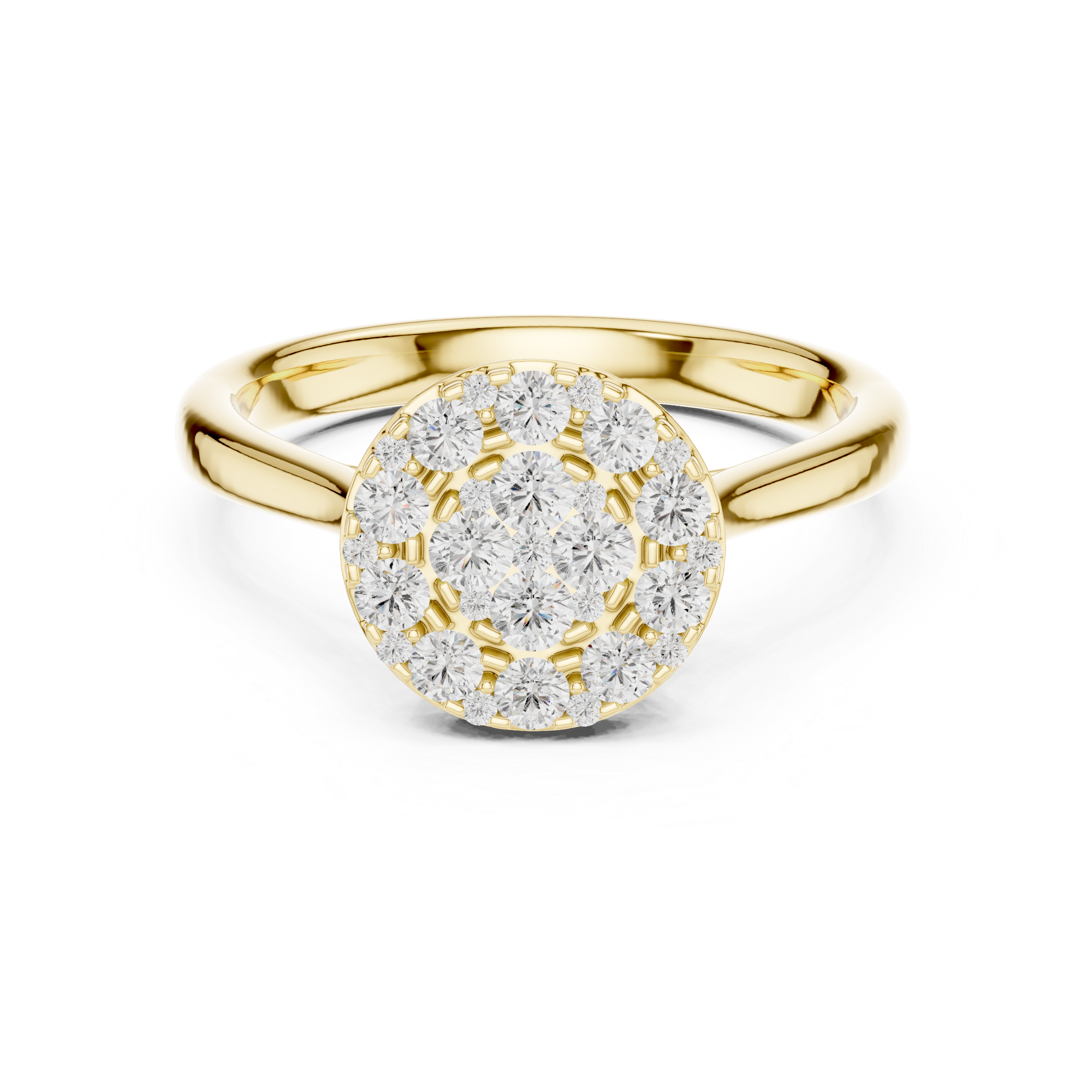 Luxury Round Diamond Cluster Ring