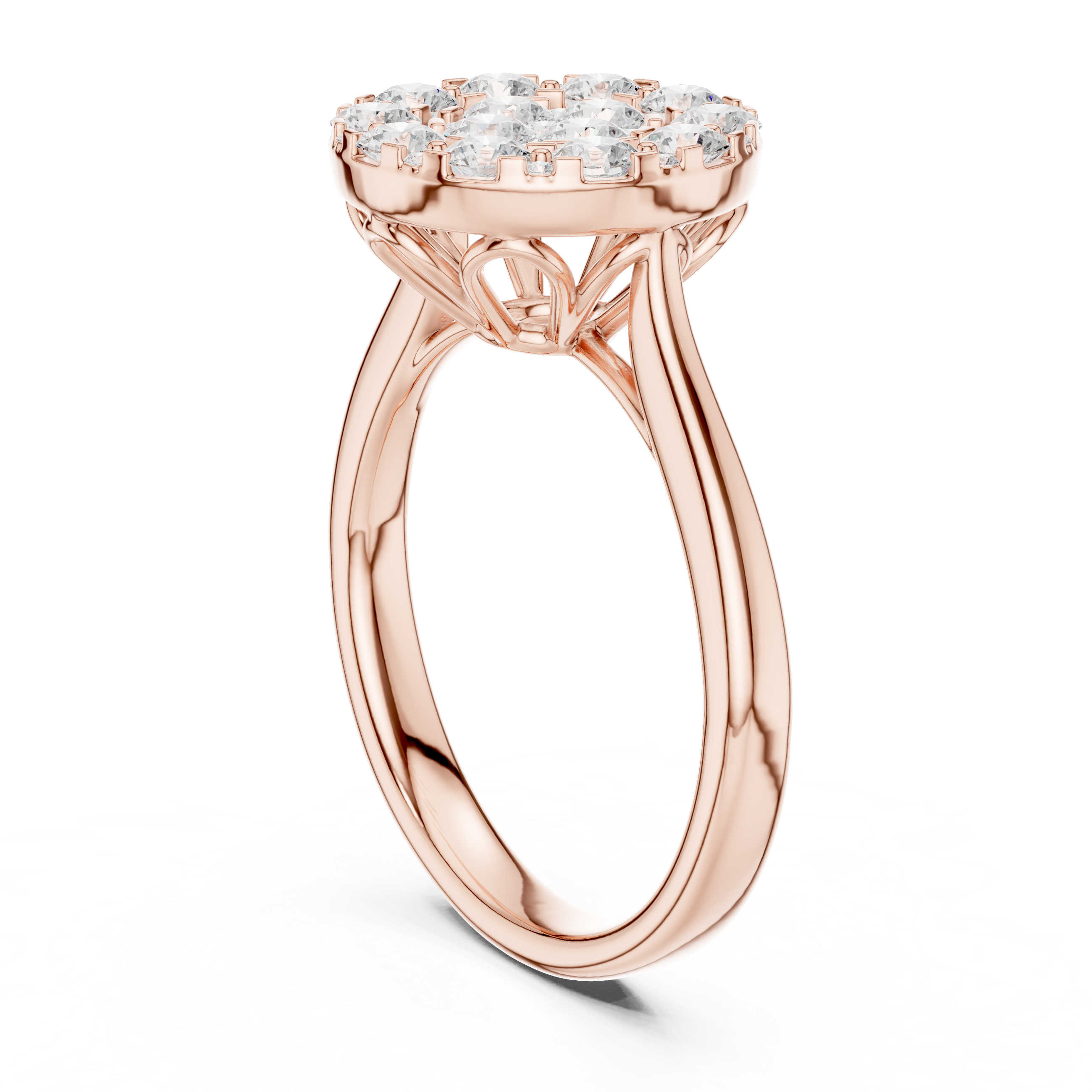 Luxury Round Diamond Cluster Ring