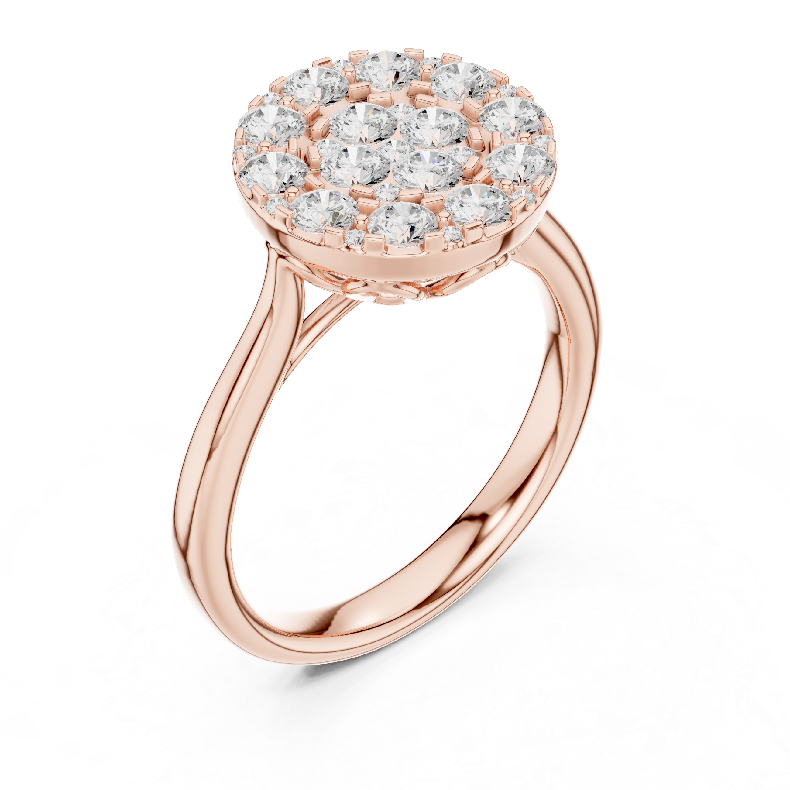 Luxury Round Diamond Cluster Ring