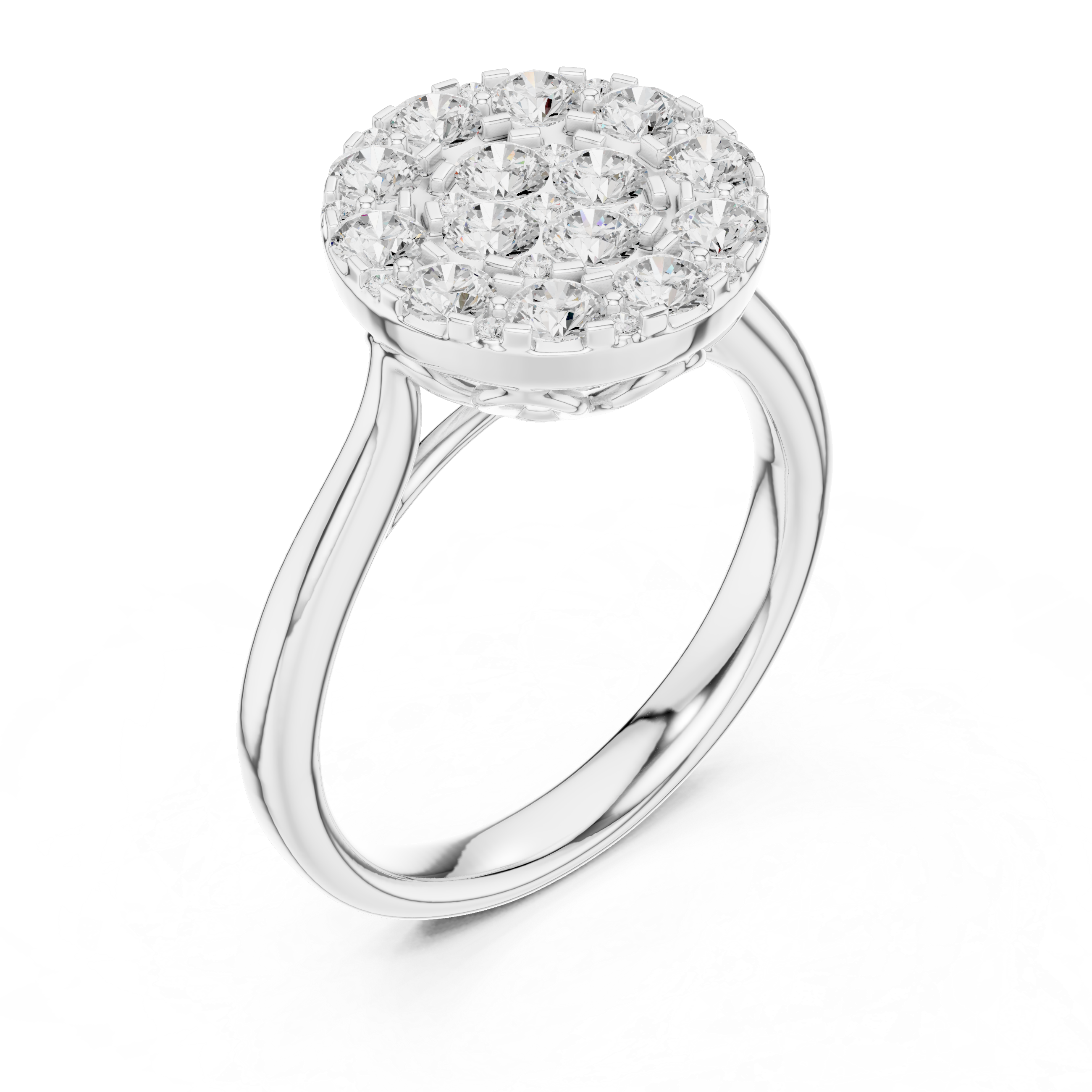 Luxury Round Diamond Cluster Ring