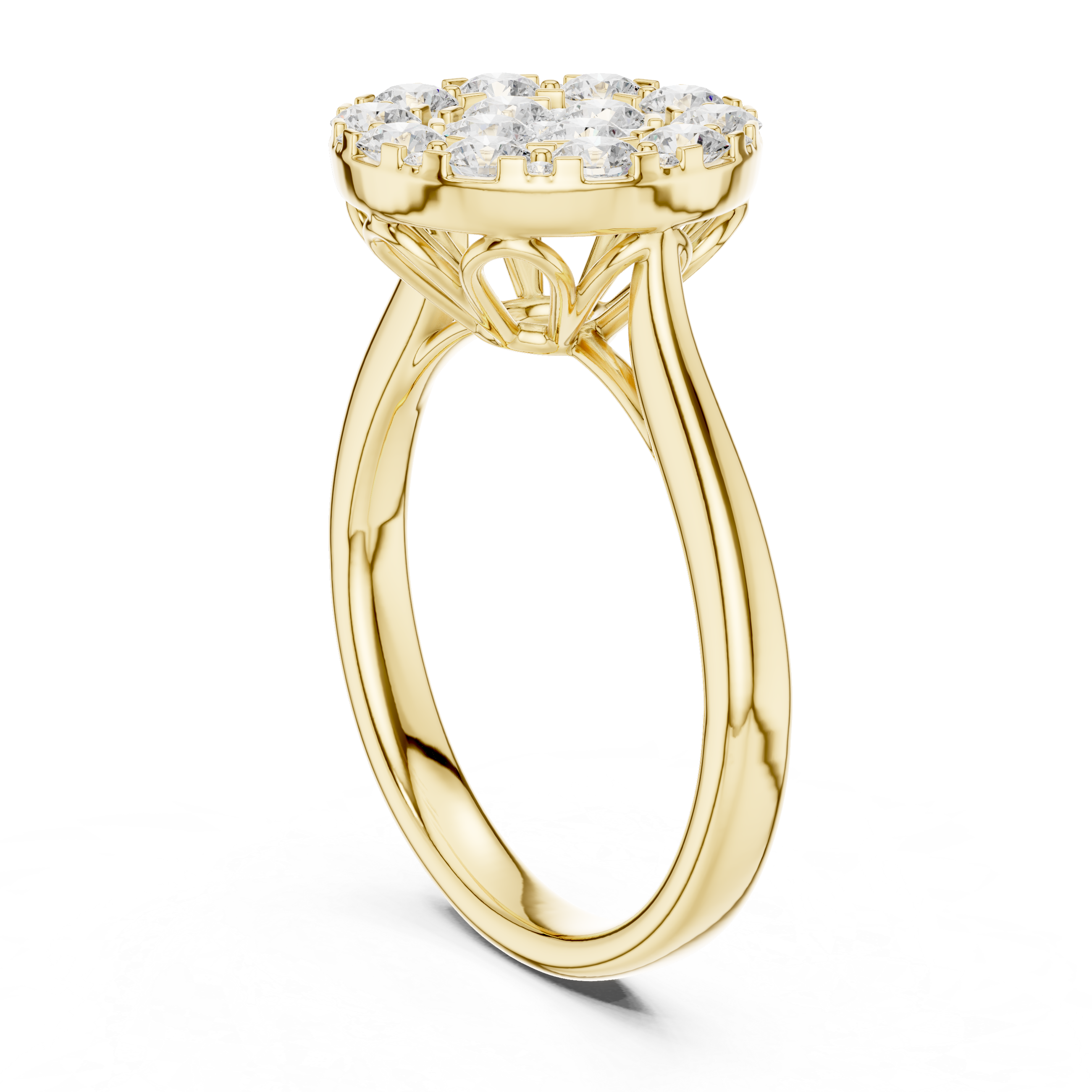 Luxury Round Diamond Cluster Ring