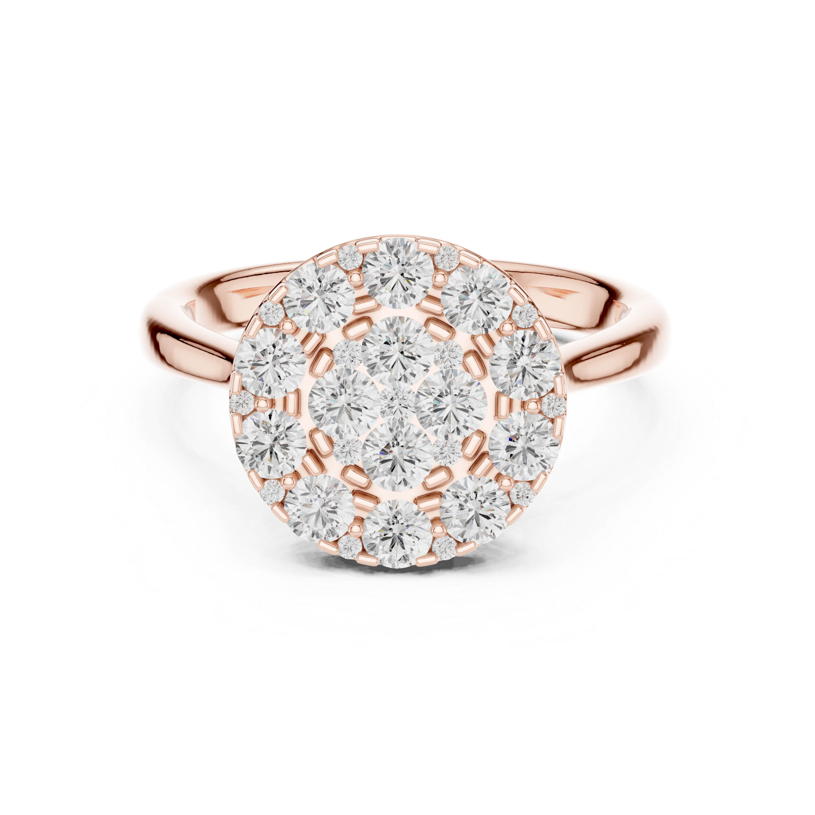 Luxury Round Diamond Cluster Ring