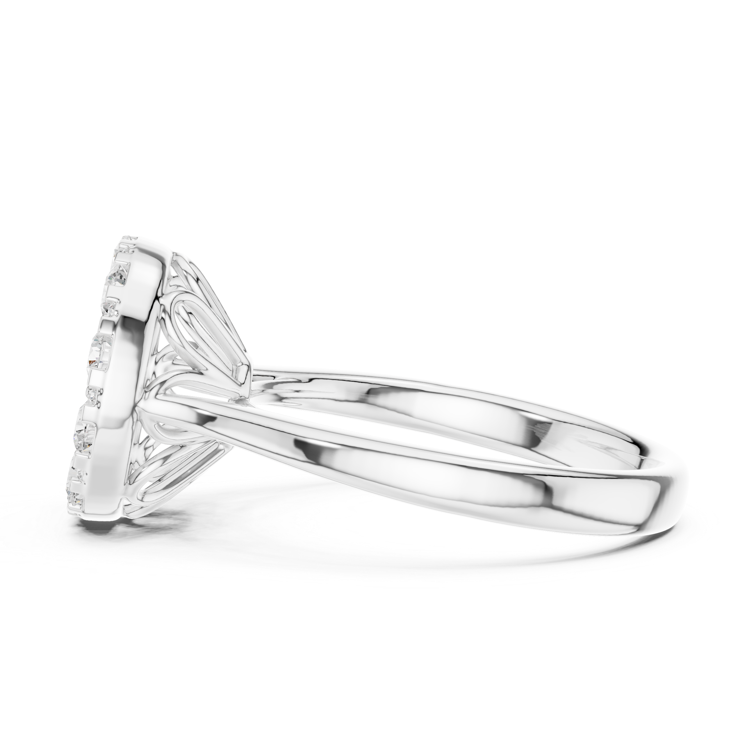 Luxury Round Diamond Cluster Ring