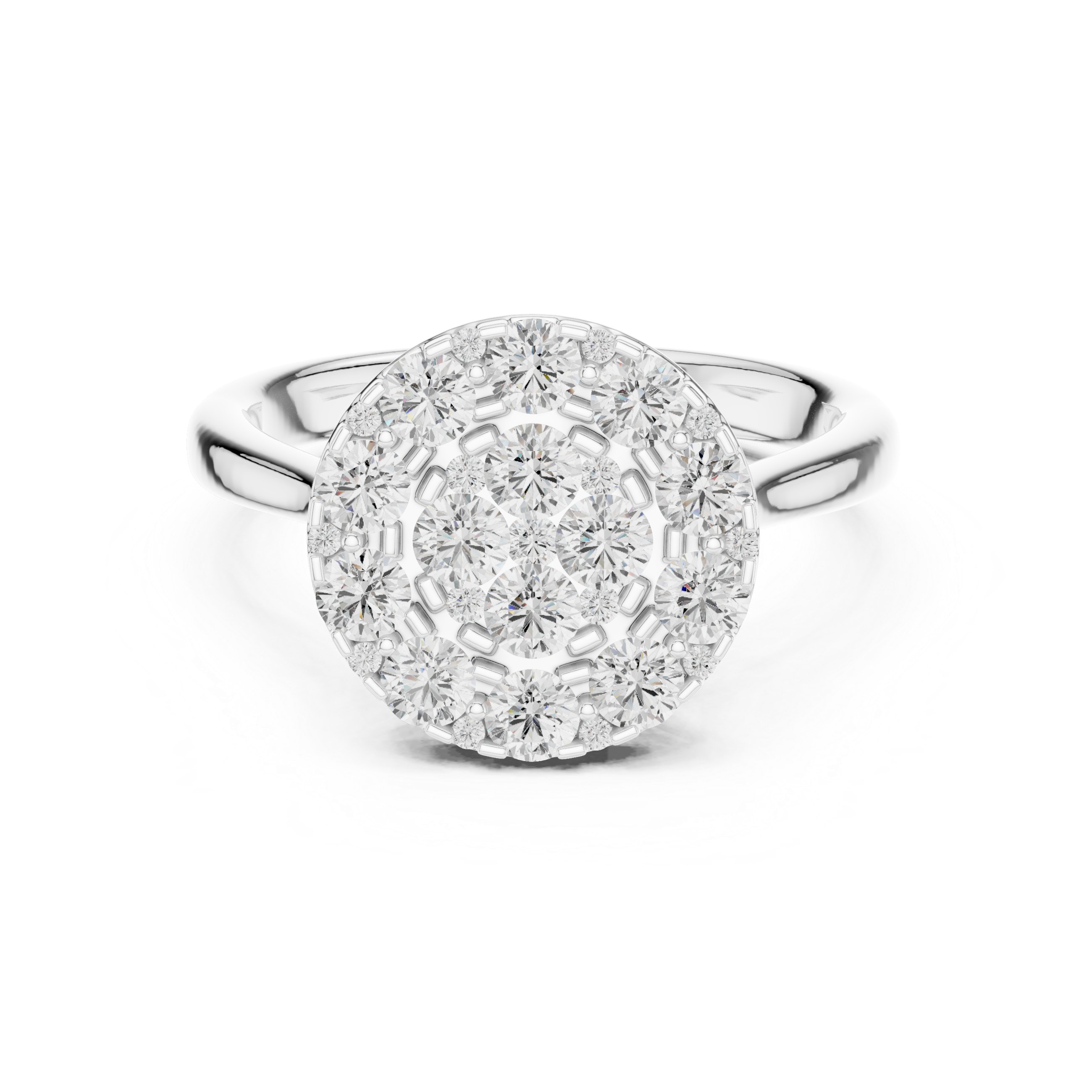 Luxury Round Diamond Cluster Ring