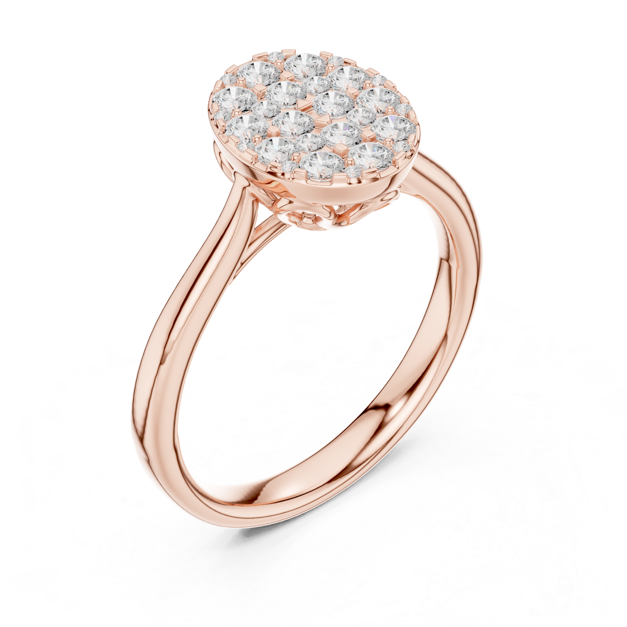 Luxury Oval Diamond Cluster Ring