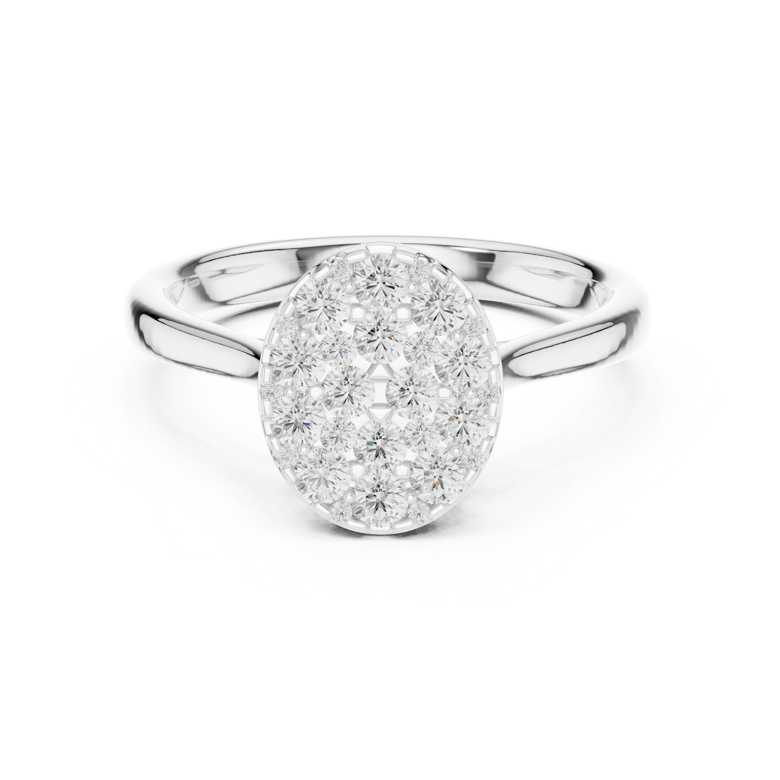 Luxury Oval Diamond Cluster Ring