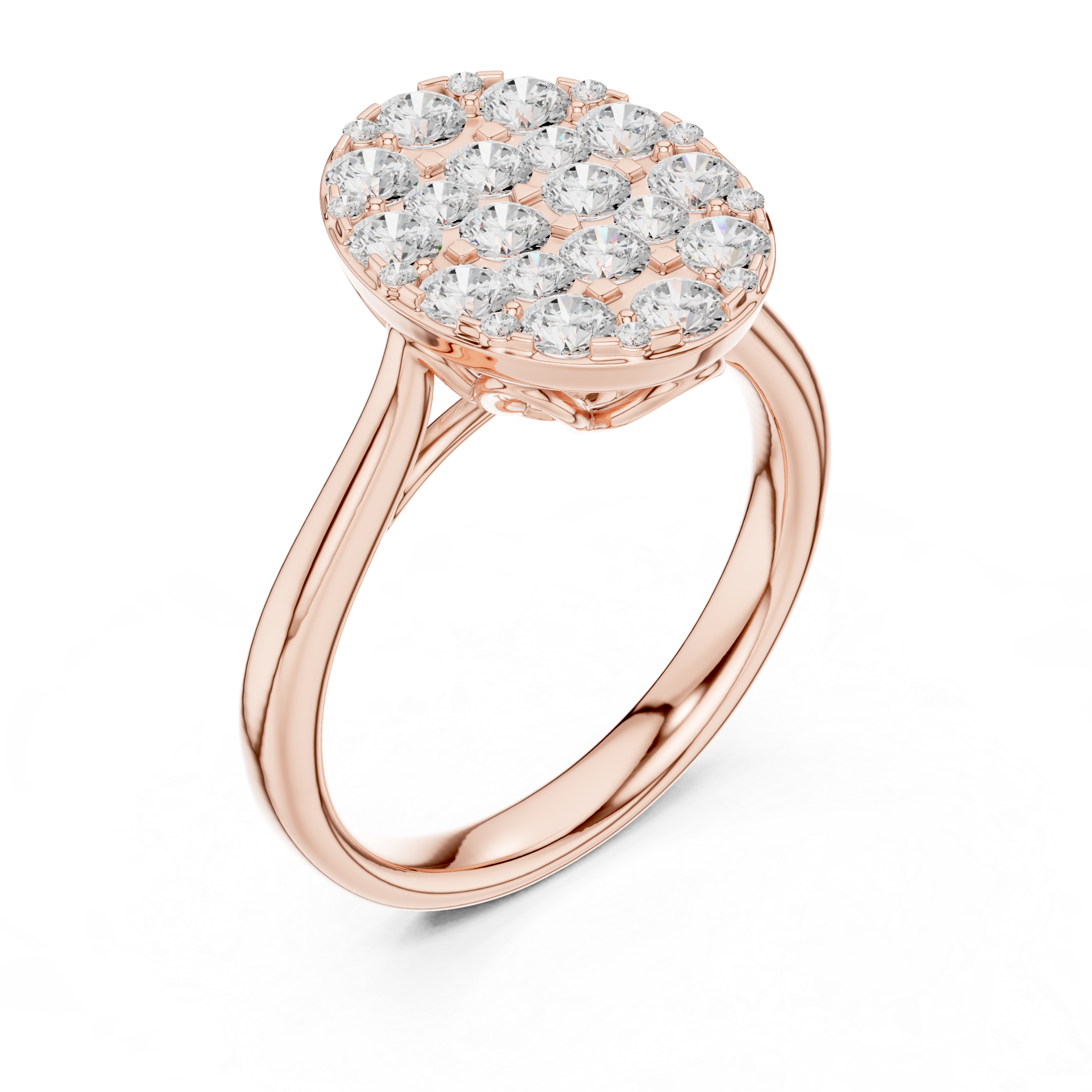 Luxury Oval Diamond Cluster Ring