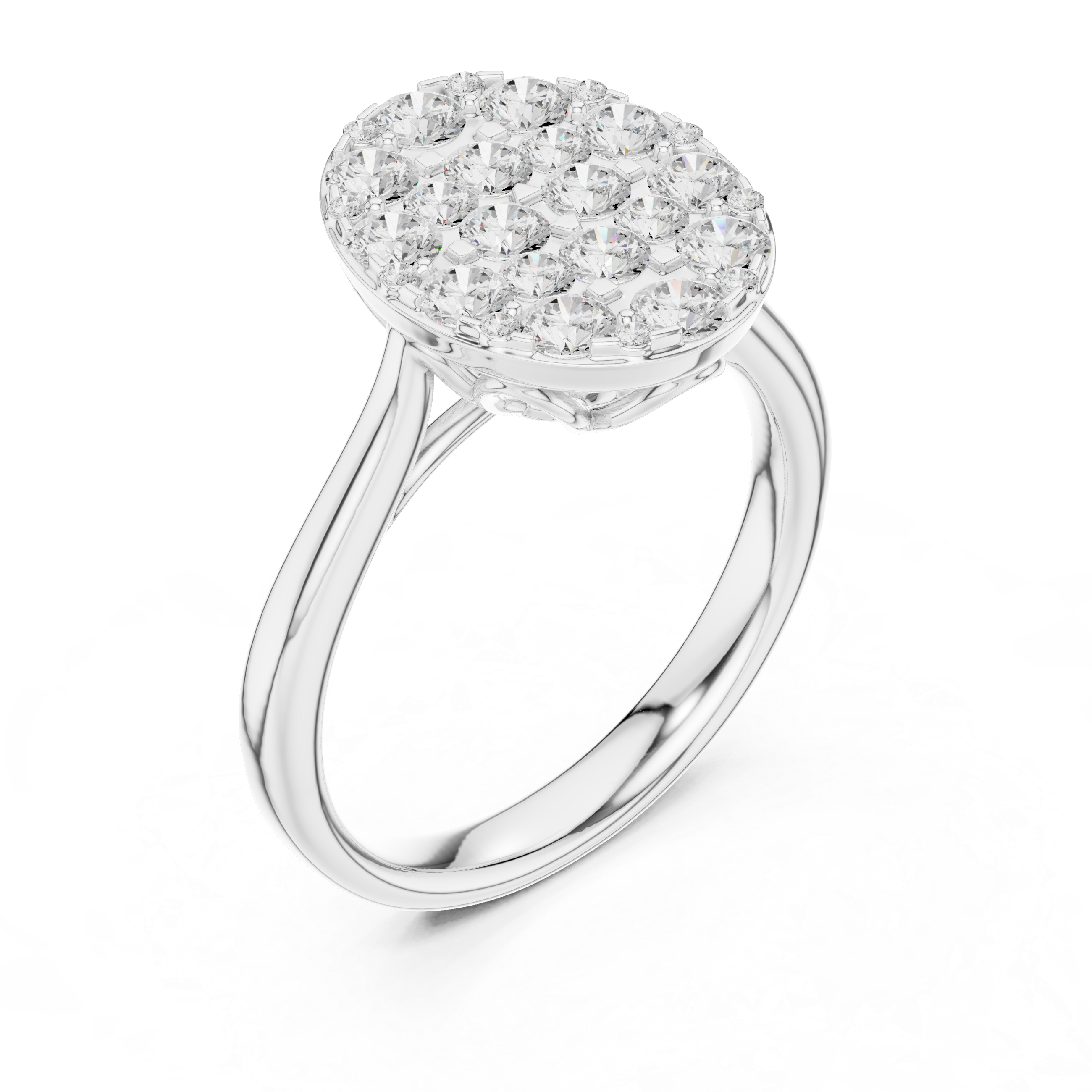 Luxury Oval Diamond Cluster Ring