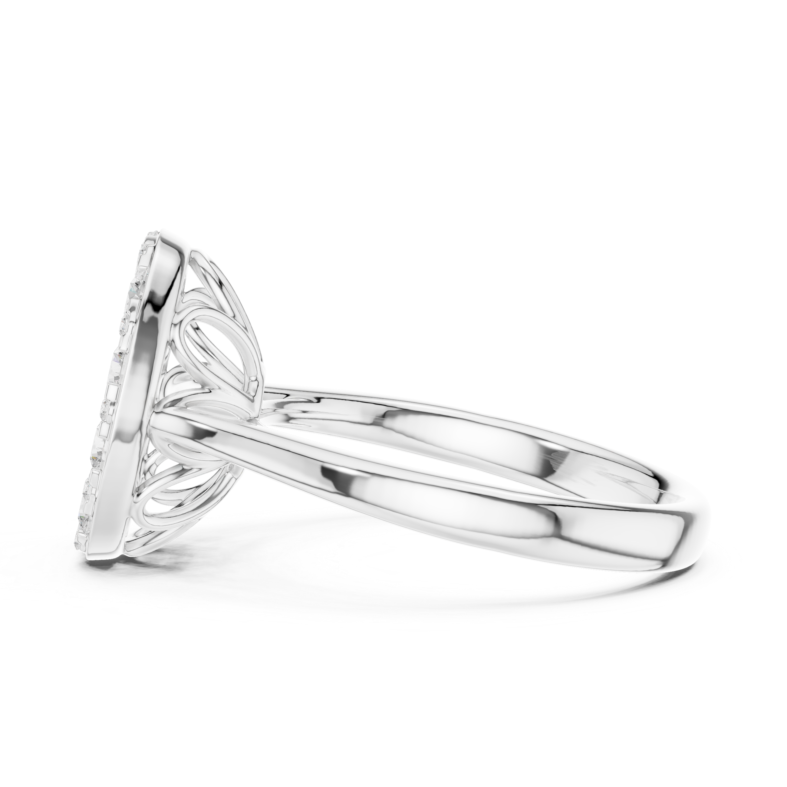 Luxury Oval Diamond Cluster Ring